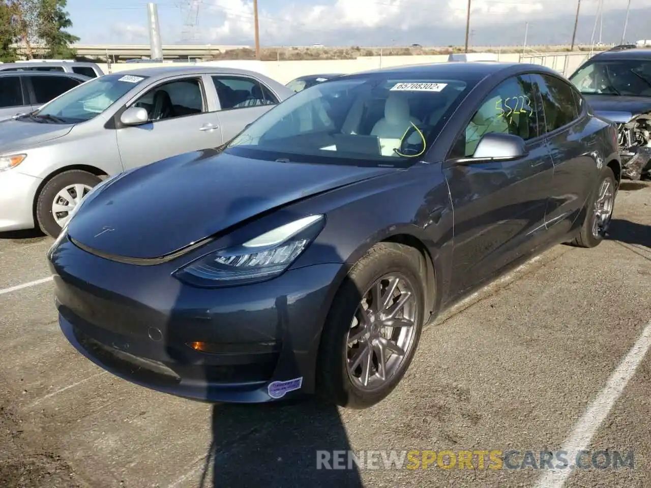 2 Photograph of a damaged car 5YJ3E1EA7KF301777 TESLA MODEL 3 2019