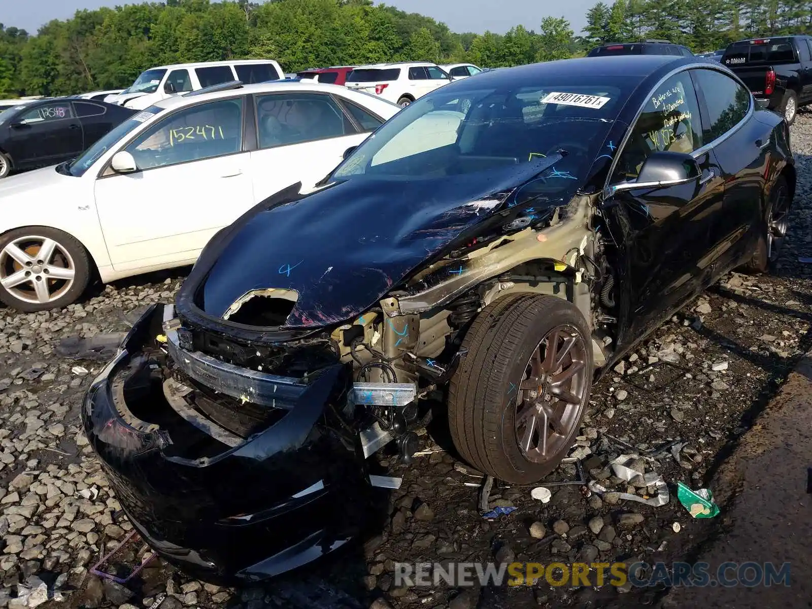 2 Photograph of a damaged car 5YJ3E1EA7KF304744 TESLA MODEL 3 2019