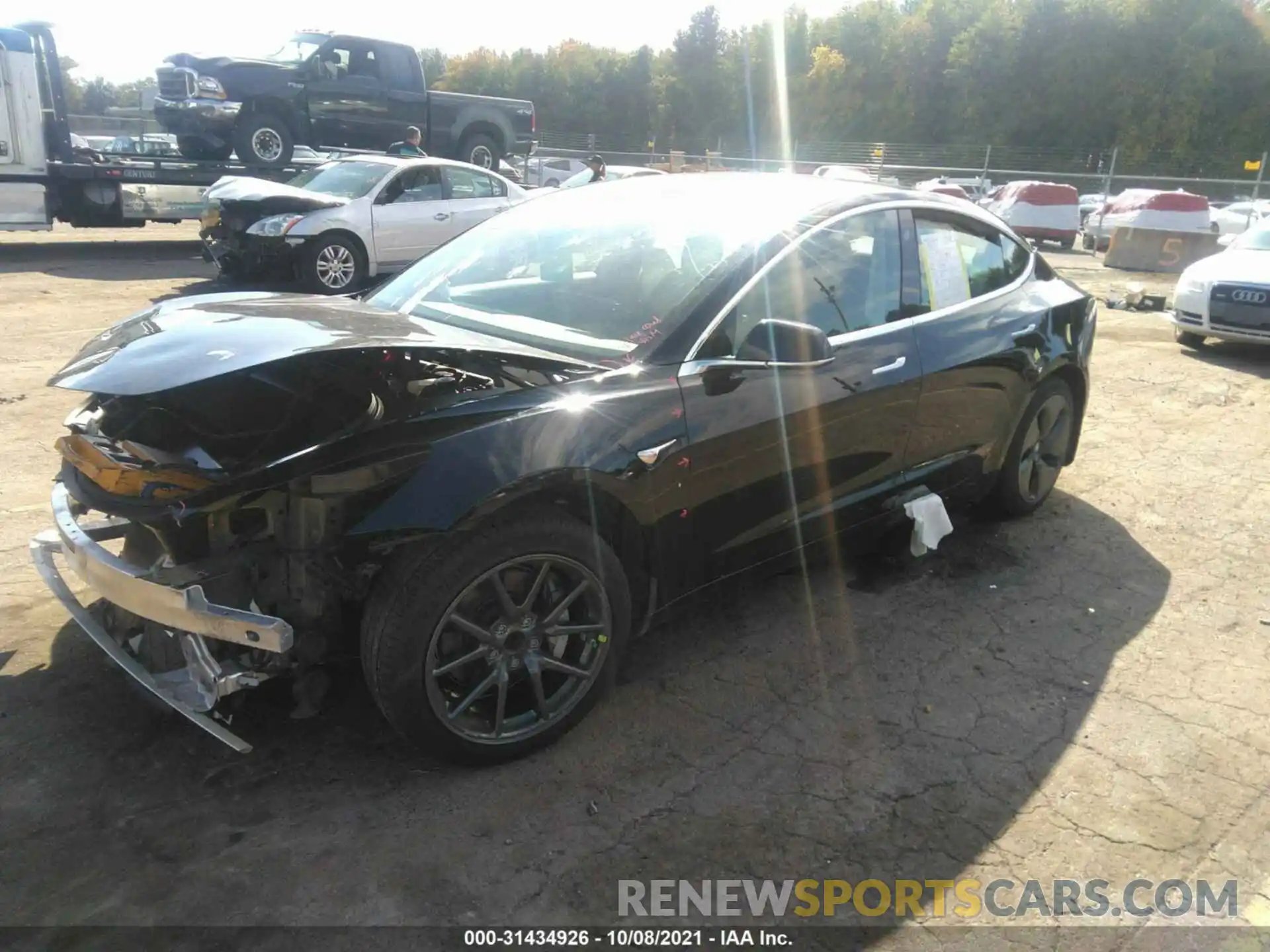 2 Photograph of a damaged car 5YJ3E1EA7KF305246 TESLA MODEL 3 2019