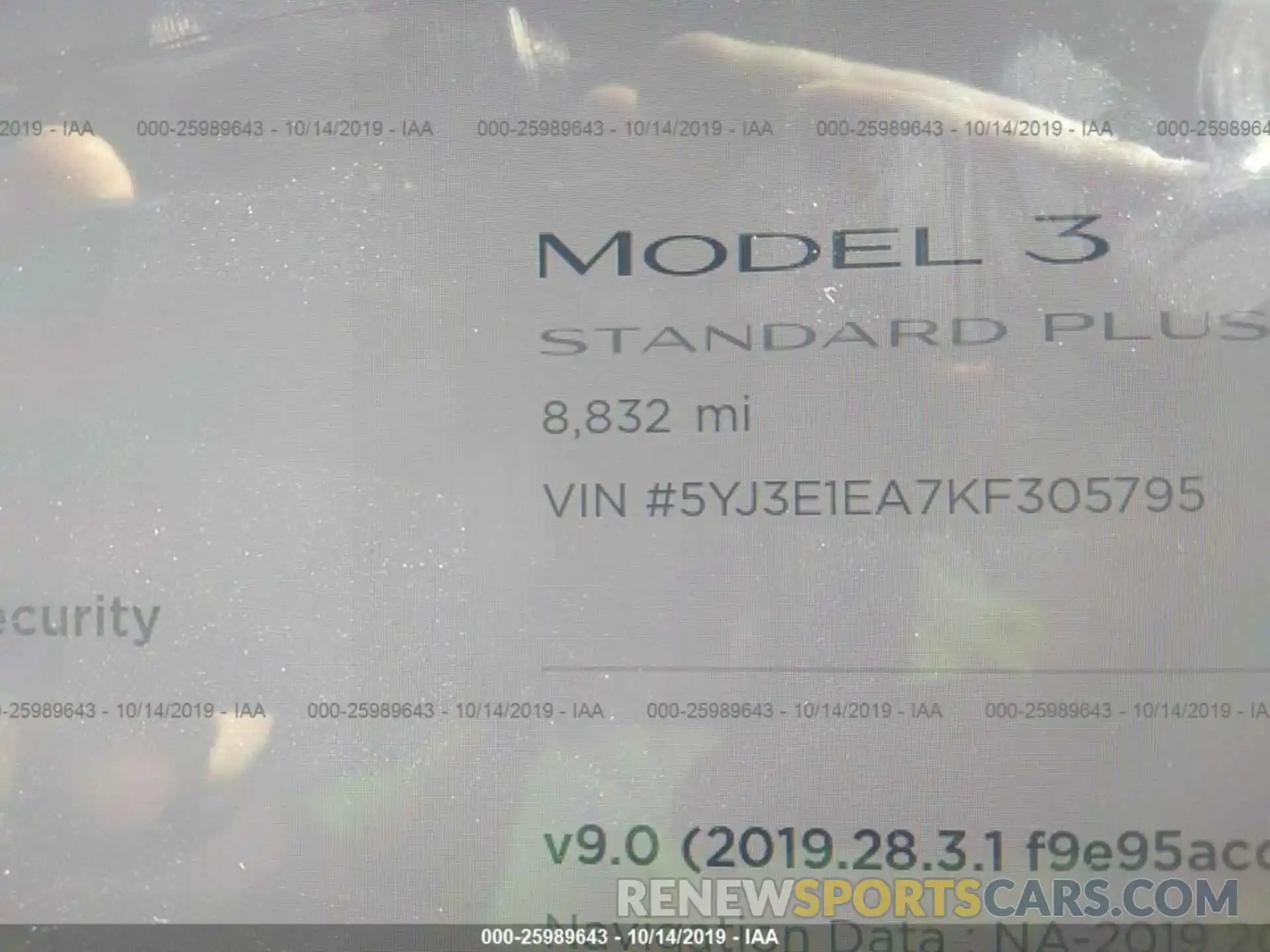 7 Photograph of a damaged car 5YJ3E1EA7KF305795 TESLA MODEL 3 2019