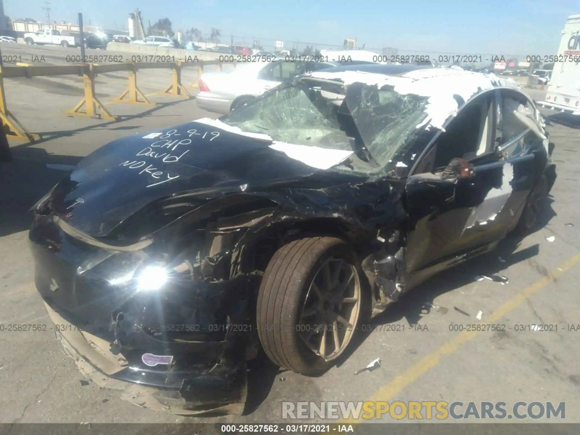 2 Photograph of a damaged car 5YJ3E1EA7KF307112 TESLA MODEL 3 2019