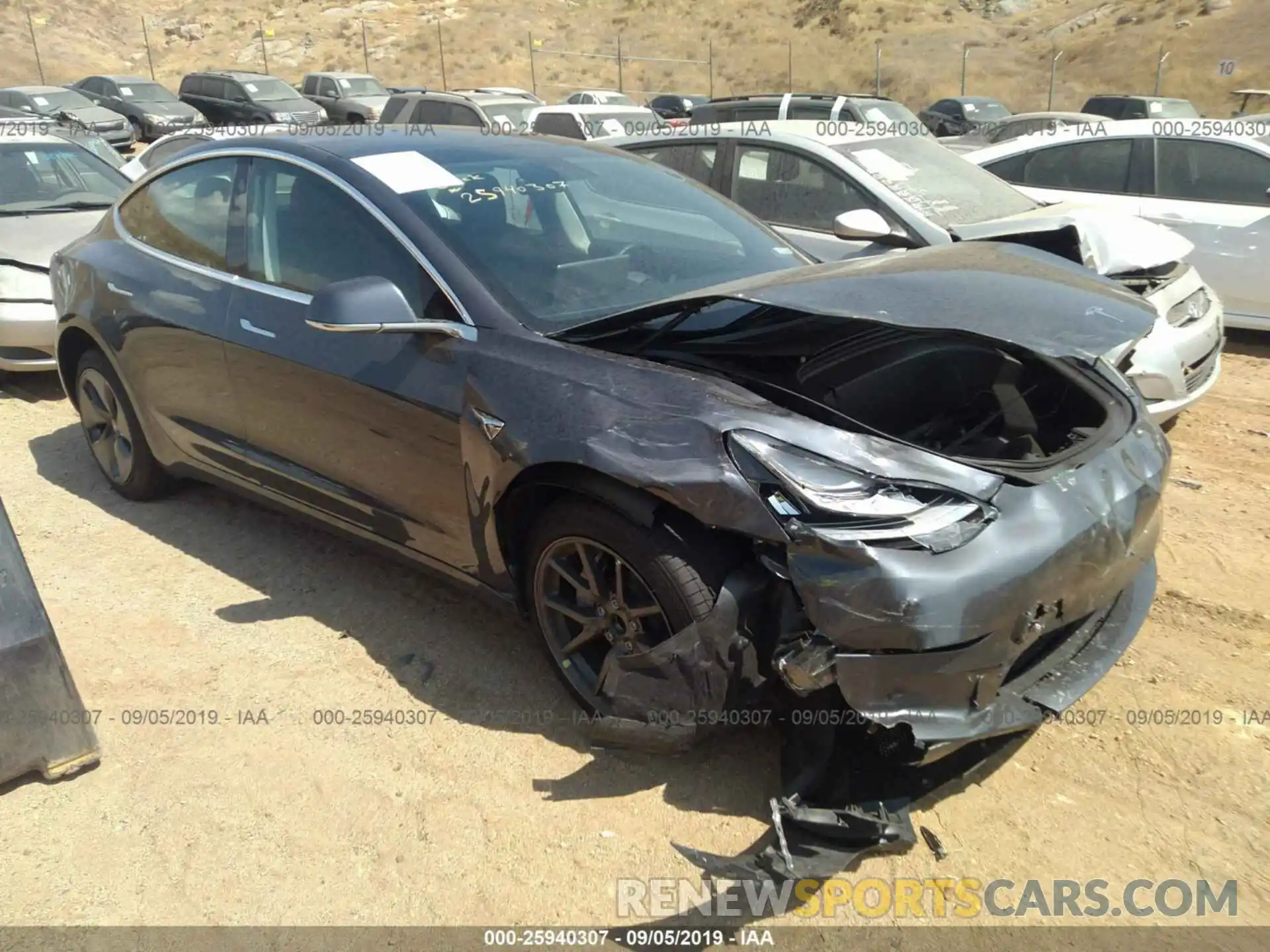 1 Photograph of a damaged car 5YJ3E1EA7KF307319 TESLA MODEL 3 2019