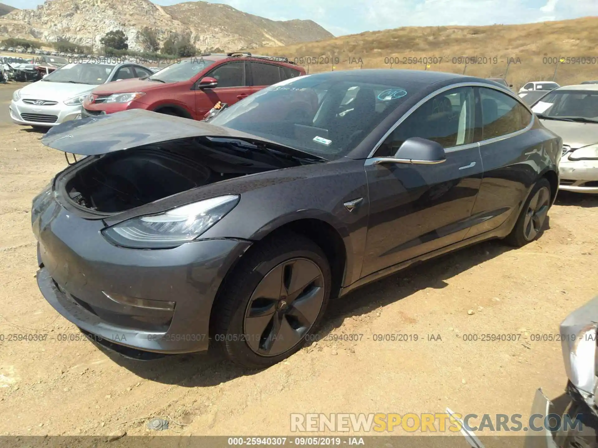 2 Photograph of a damaged car 5YJ3E1EA7KF307319 TESLA MODEL 3 2019