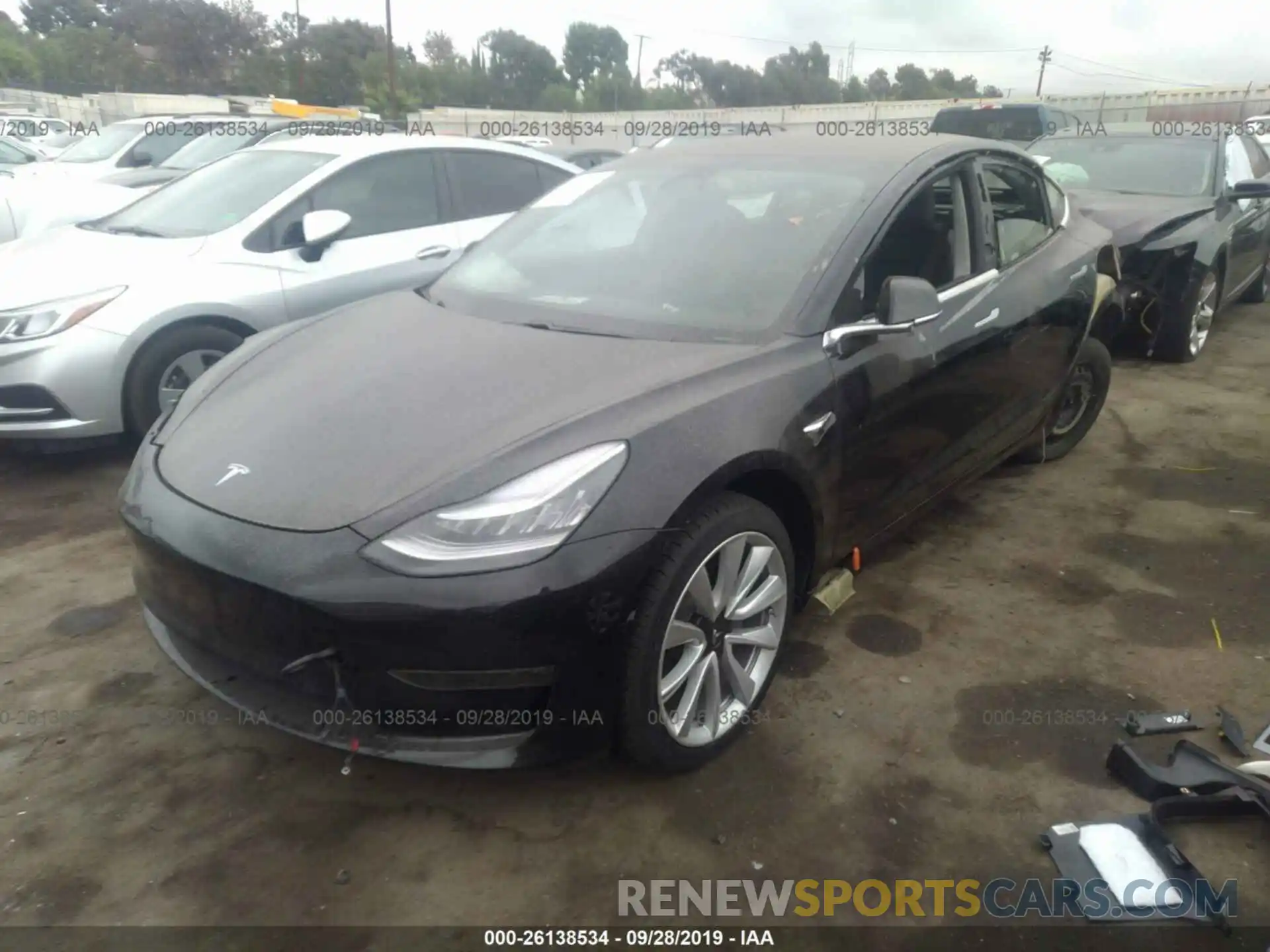 2 Photograph of a damaged car 5YJ3E1EA7KF311029 TESLA MODEL 3 2019