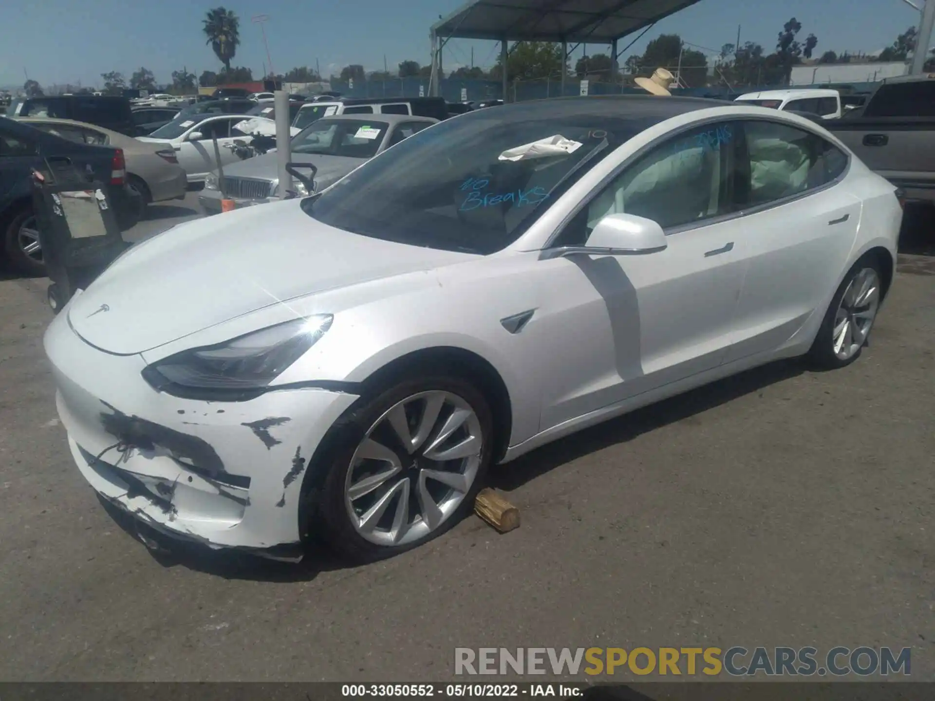 2 Photograph of a damaged car 5YJ3E1EA7KF313041 TESLA MODEL 3 2019