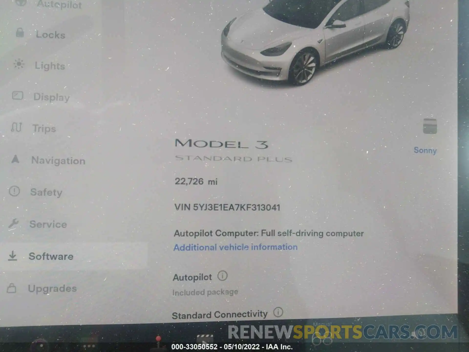 7 Фотография поврежденного автомобиля 5YJ3E1EA7KF313041 TESLA MODEL 3 2019