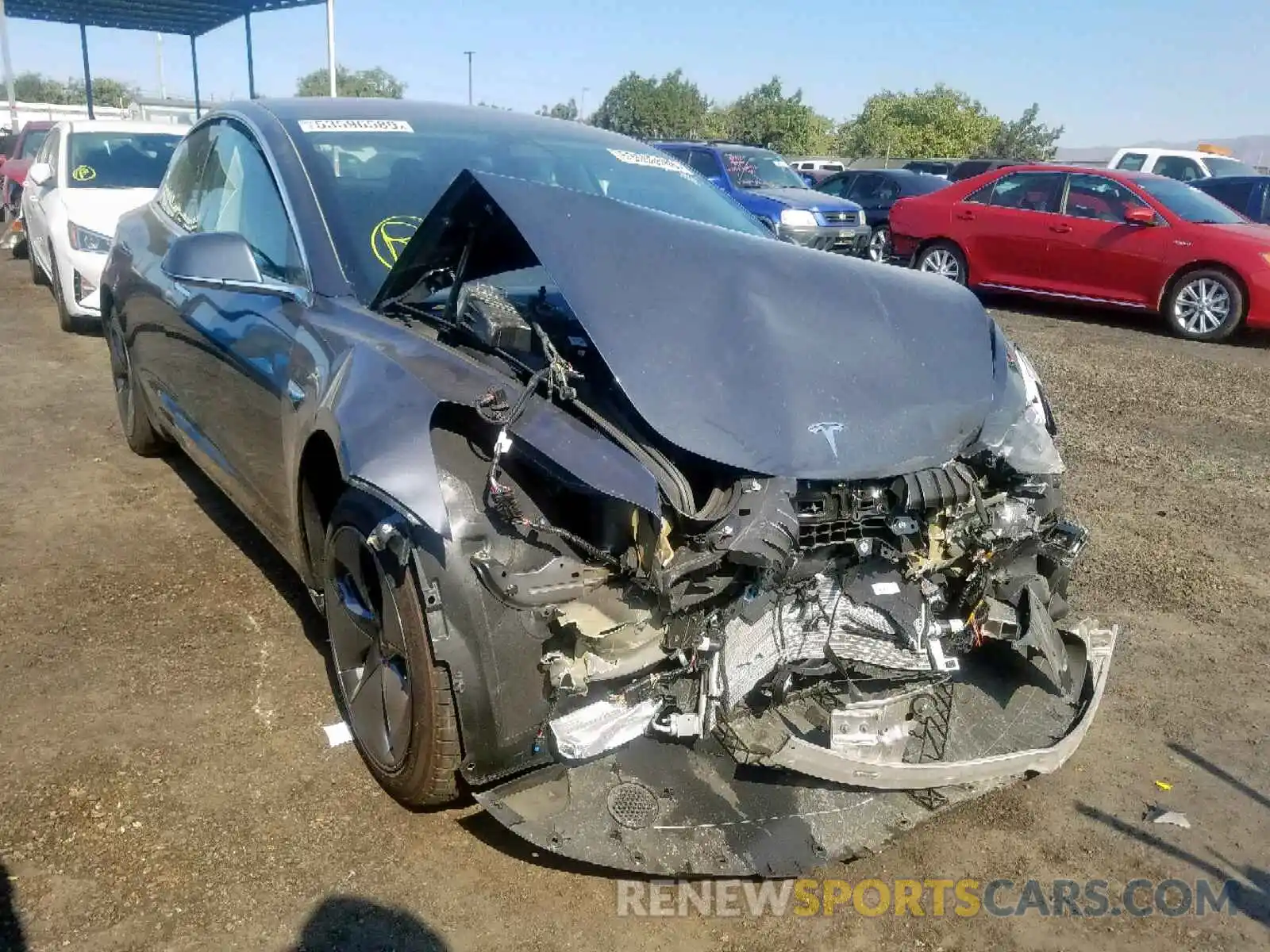 1 Photograph of a damaged car 5YJ3E1EA7KF313671 TESLA MODEL 3 2019