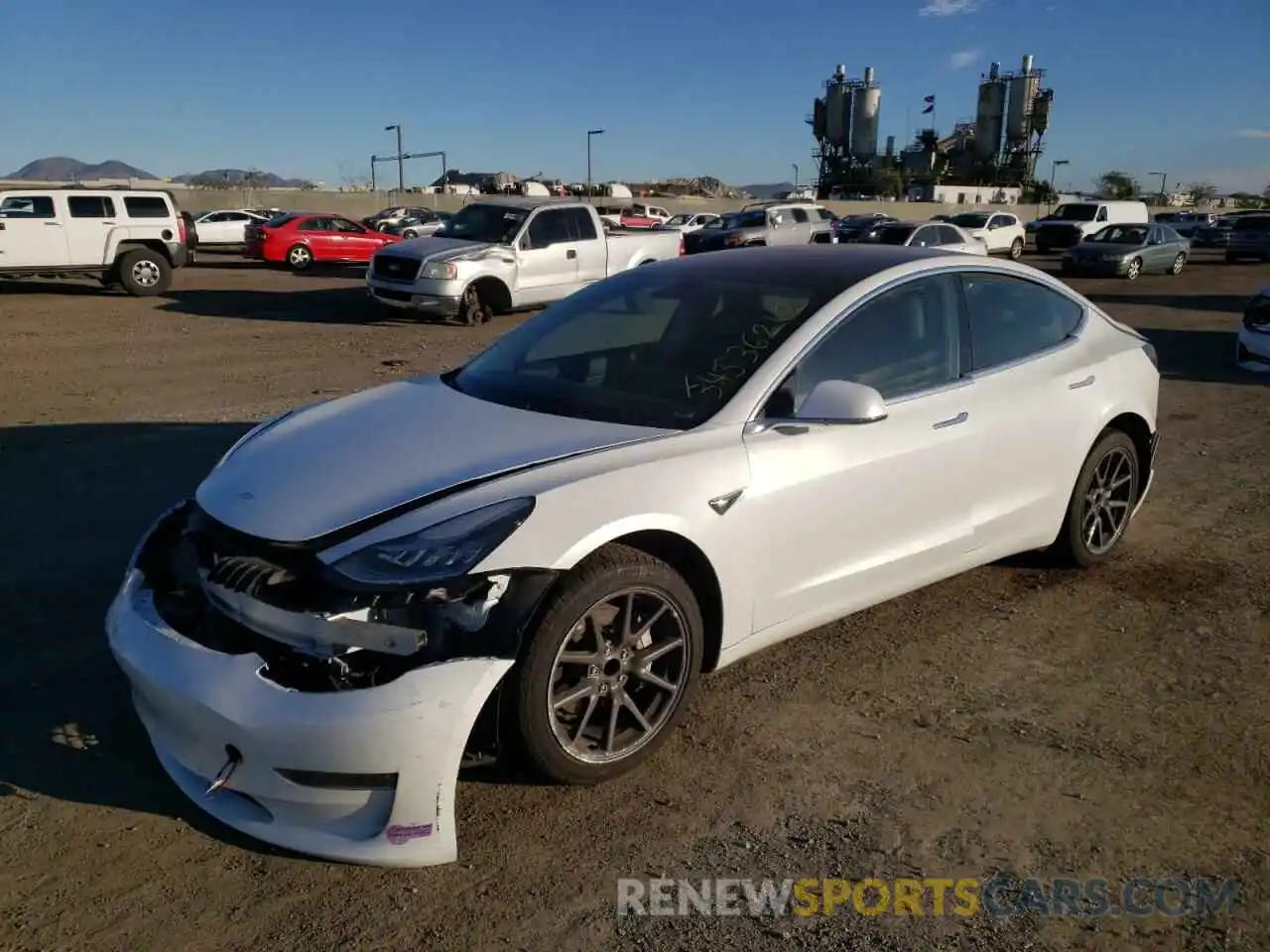 2 Photograph of a damaged car 5YJ3E1EA7KF313959 TESLA MODEL 3 2019