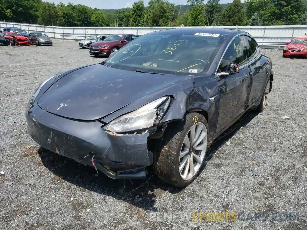 2 Photograph of a damaged car 5YJ3E1EA7KF314318 TESLA MODEL 3 2019