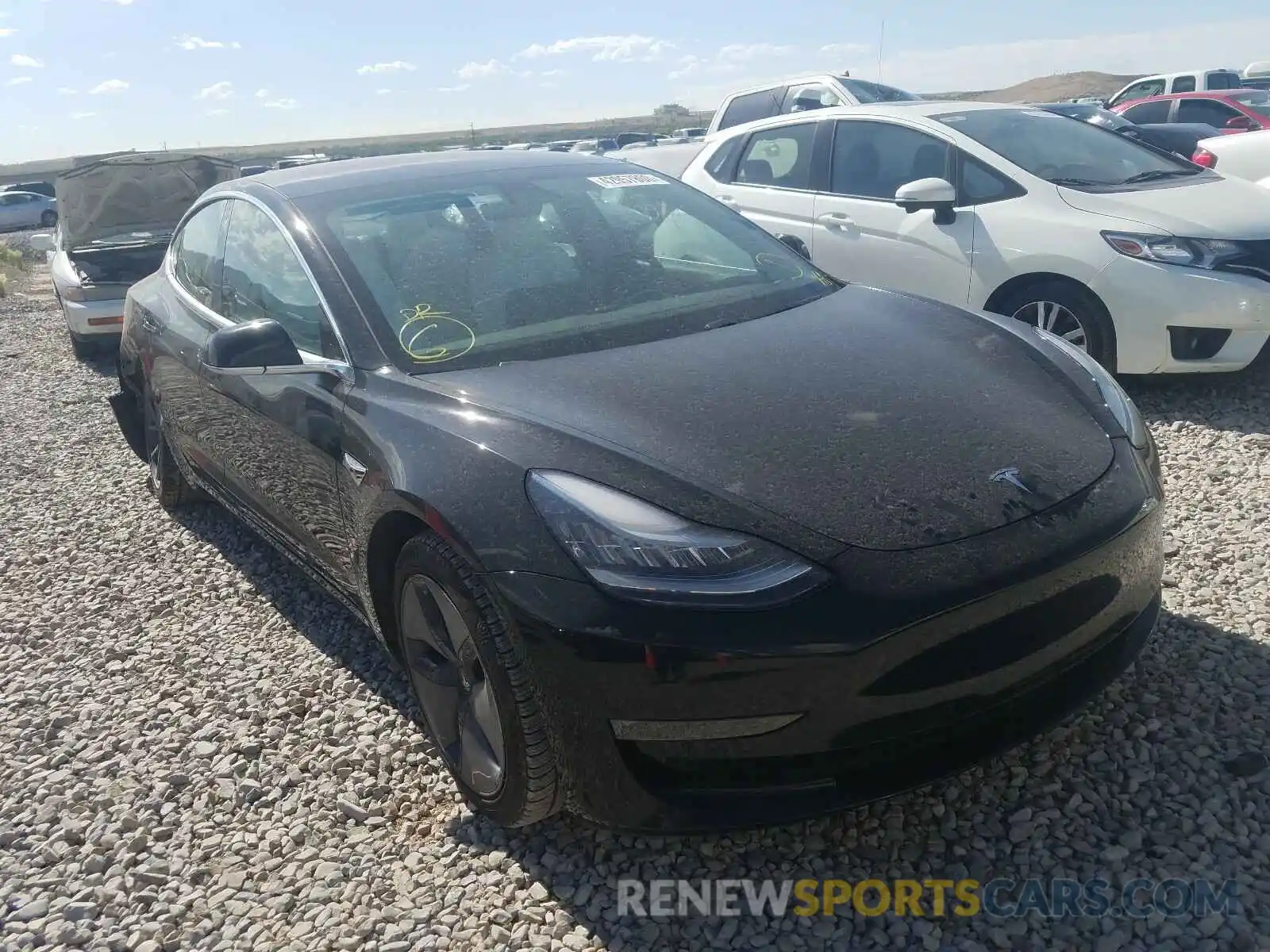 1 Photograph of a damaged car 5YJ3E1EA7KF323634 TESLA MODEL 3 2019