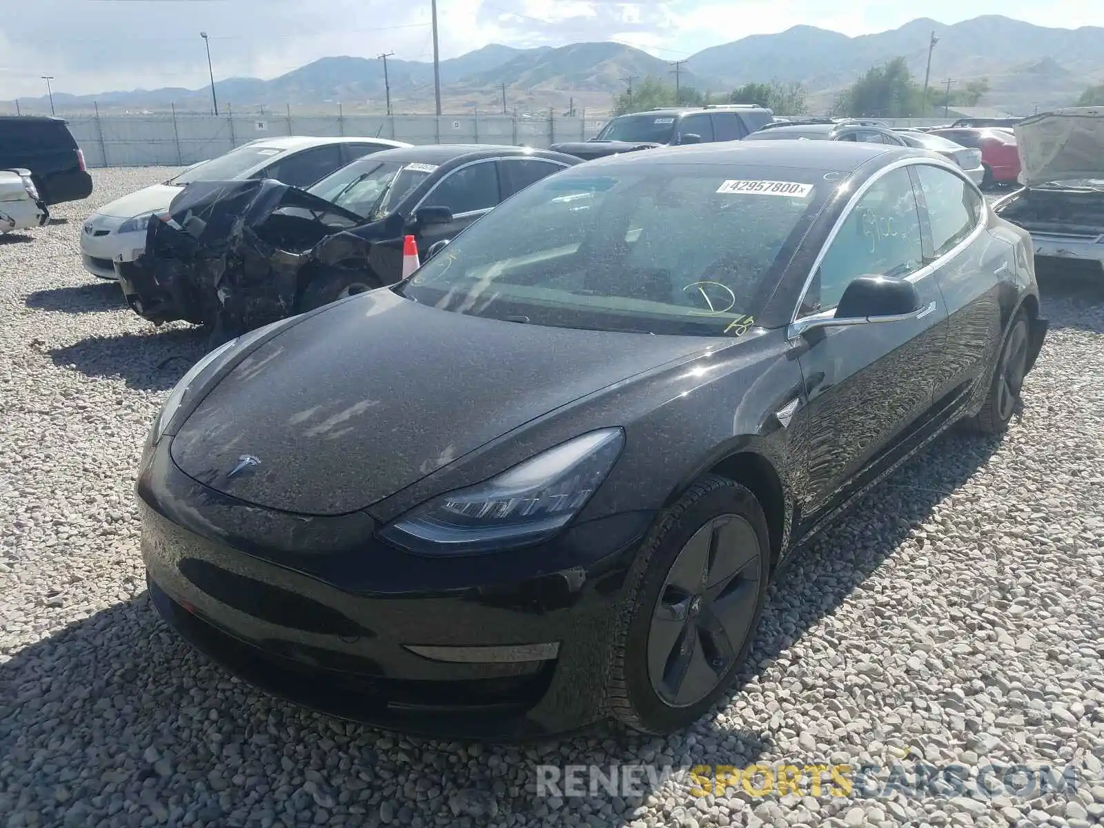 2 Photograph of a damaged car 5YJ3E1EA7KF323634 TESLA MODEL 3 2019