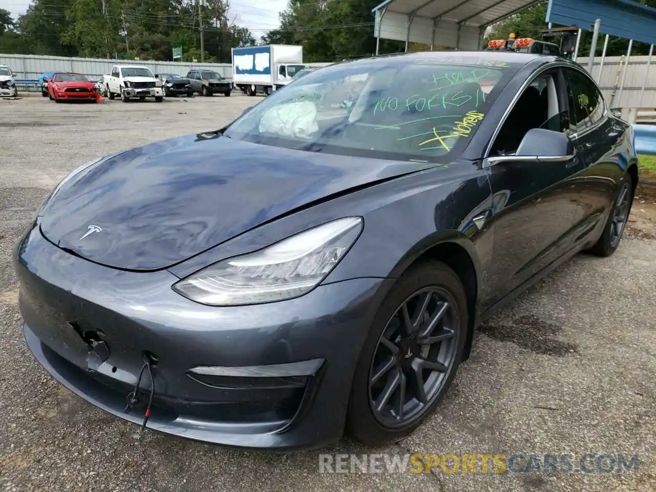 2 Photograph of a damaged car 5YJ3E1EA7KF324296 TESLA MODEL 3 2019