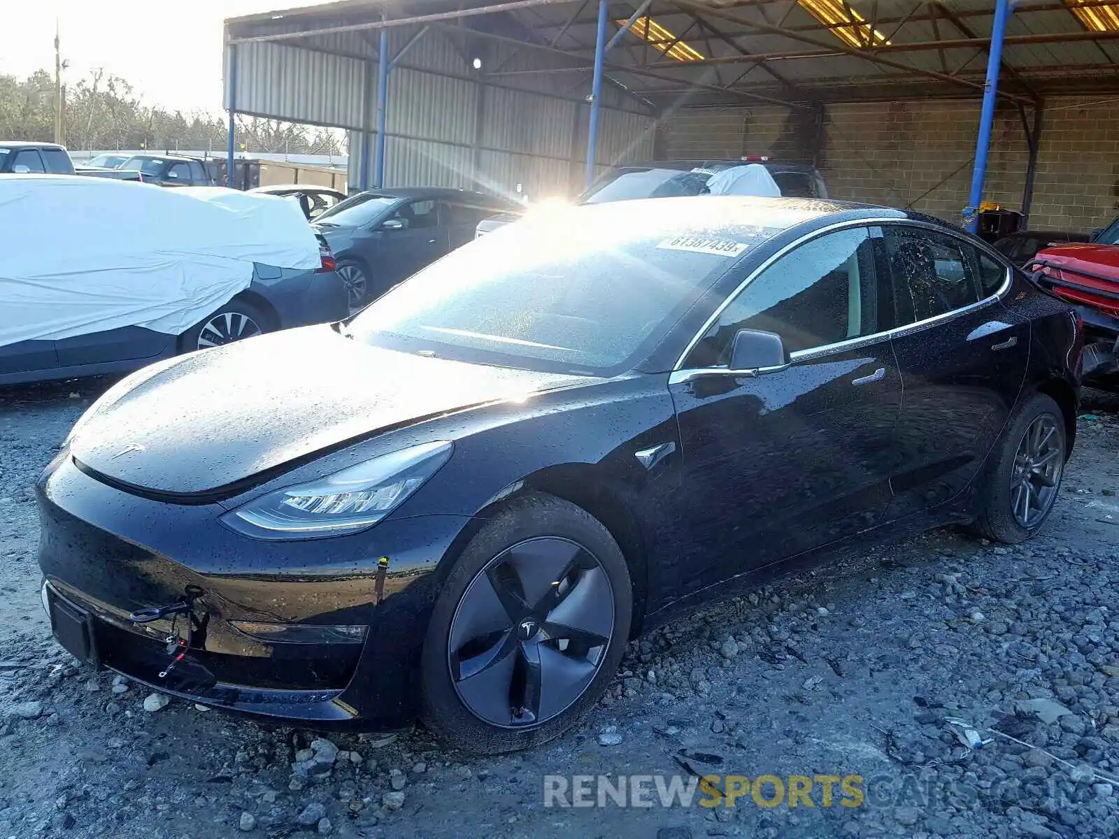 2 Photograph of a damaged car 5YJ3E1EA7KF325142 TESLA MODEL 3 2019