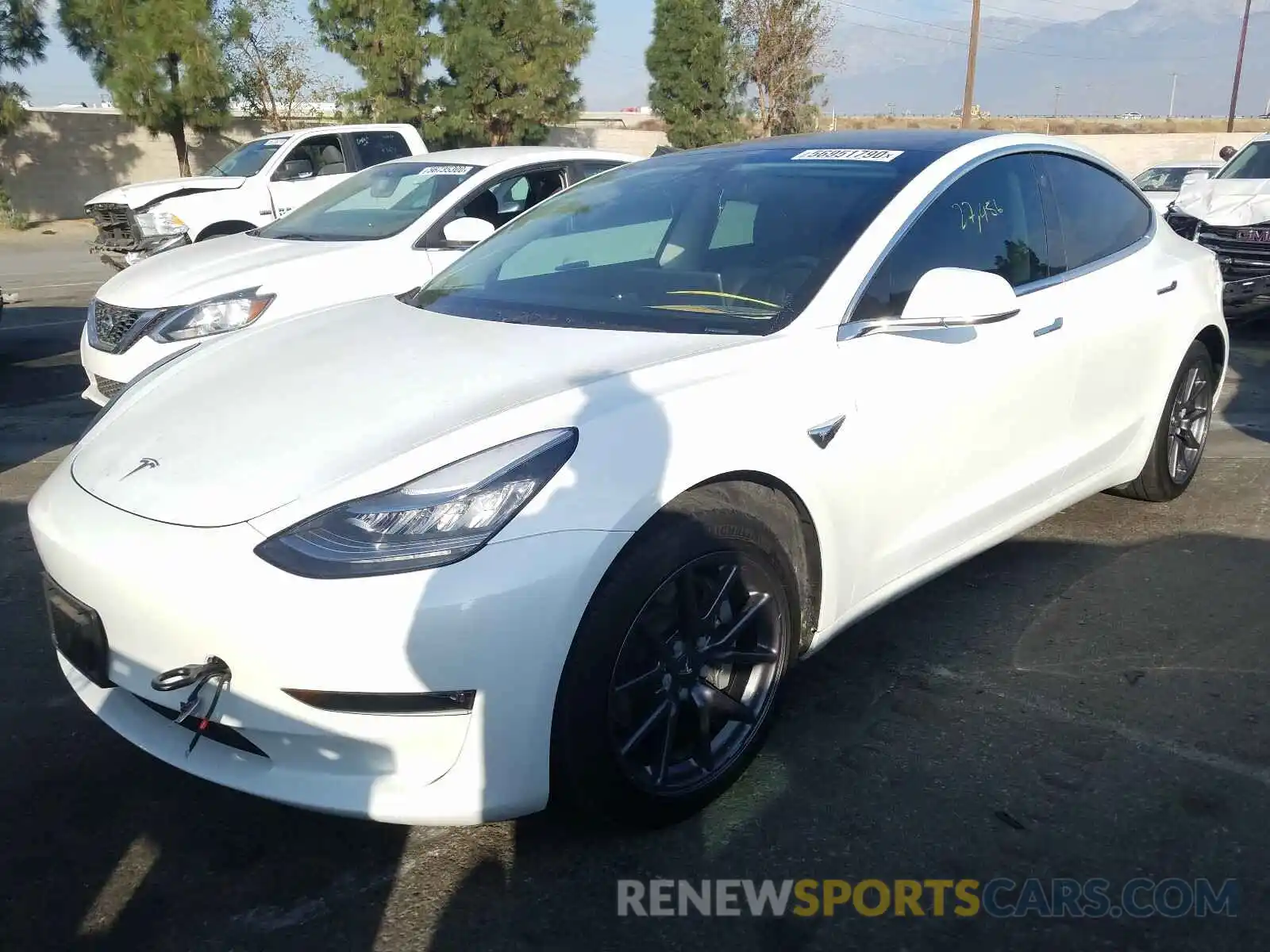 2 Photograph of a damaged car 5YJ3E1EA7KF326579 TESLA MODEL 3 2019