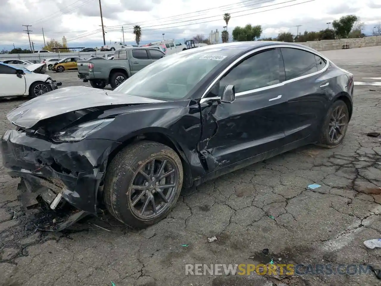 1 Photograph of a damaged car 5YJ3E1EA7KF327151 TESLA MODEL 3 2019