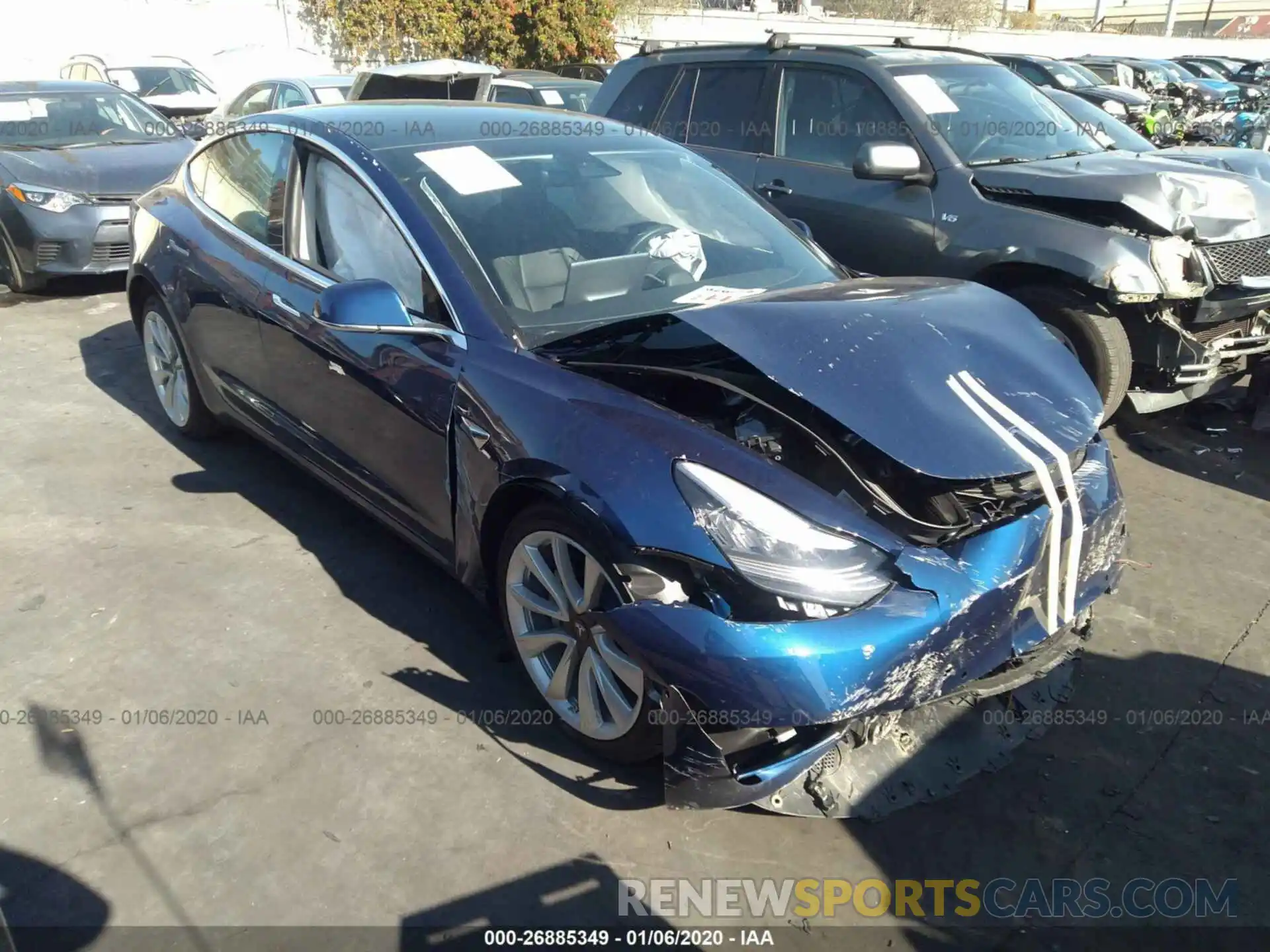 1 Photograph of a damaged car 5YJ3E1EA7KF332012 TESLA MODEL 3 2019