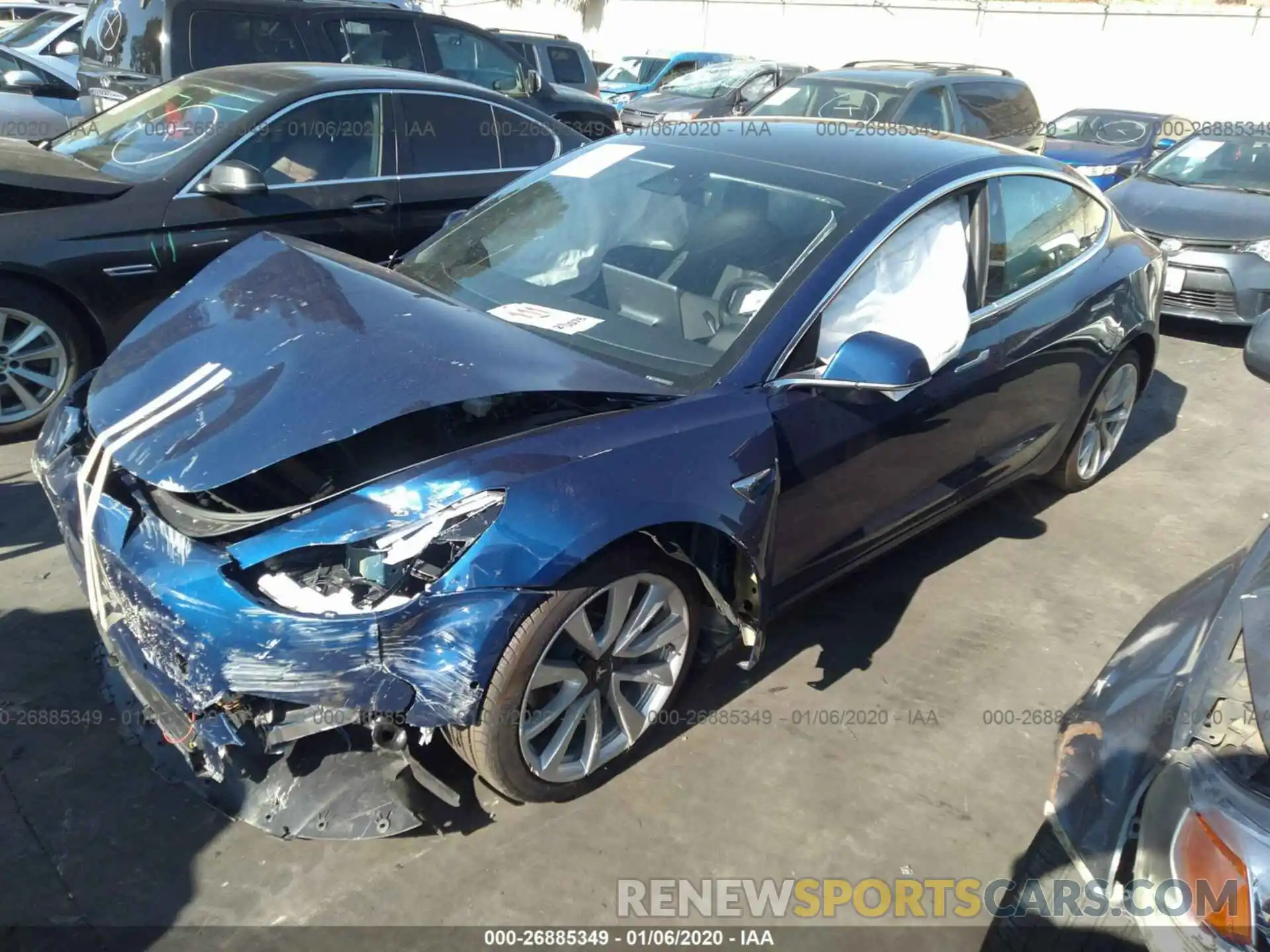 2 Photograph of a damaged car 5YJ3E1EA7KF332012 TESLA MODEL 3 2019