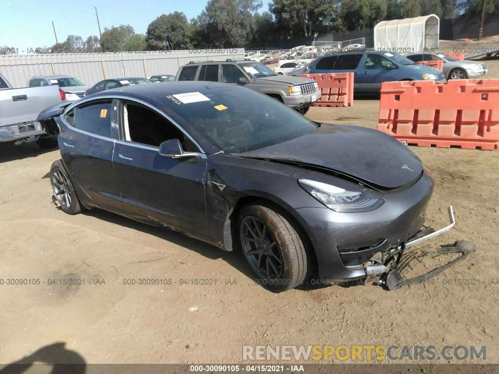 1 Photograph of a damaged car 5YJ3E1EA7KF338196 TESLA MODEL 3 2019