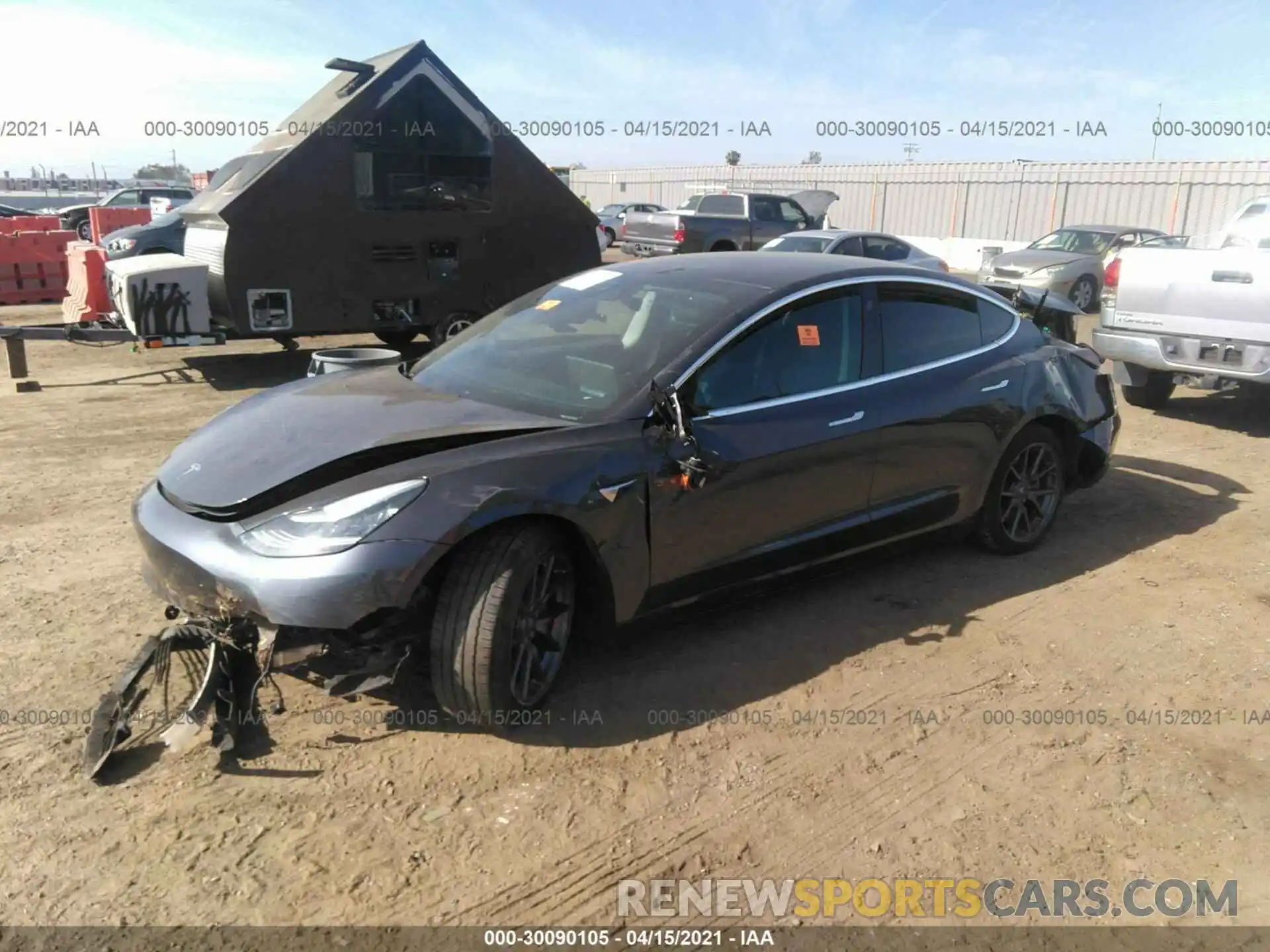 2 Photograph of a damaged car 5YJ3E1EA7KF338196 TESLA MODEL 3 2019