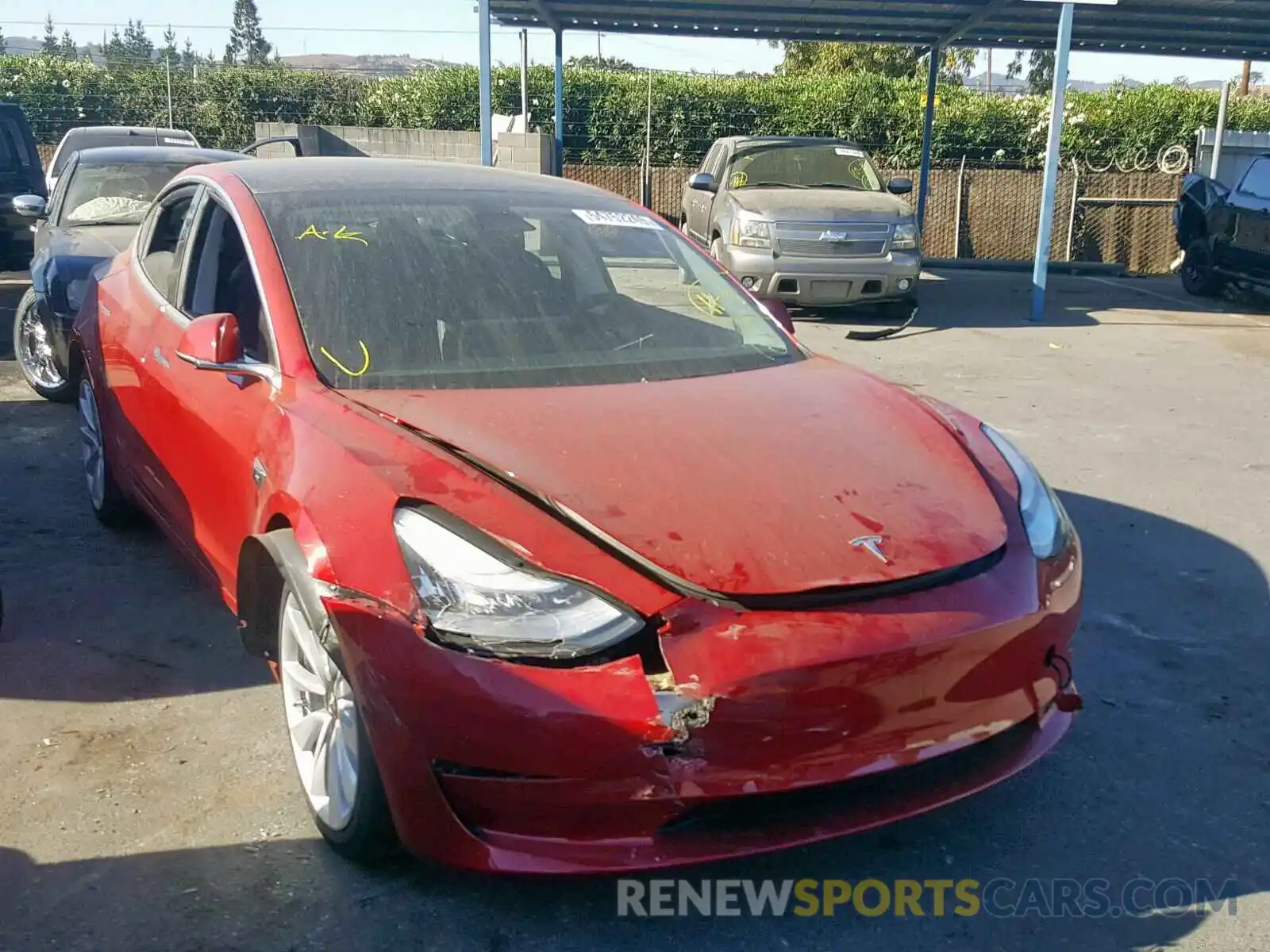 1 Photograph of a damaged car 5YJ3E1EA7KF357721 TESLA MODEL 3 2019