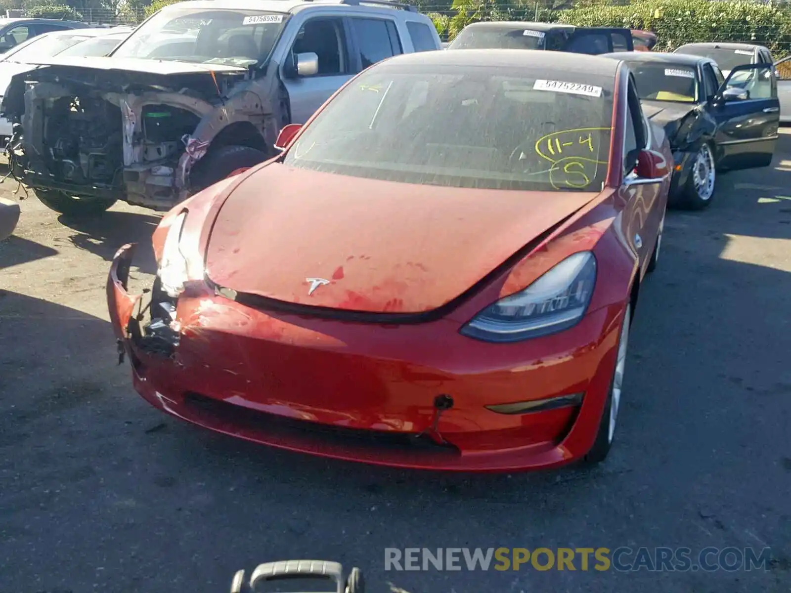 2 Photograph of a damaged car 5YJ3E1EA7KF357721 TESLA MODEL 3 2019