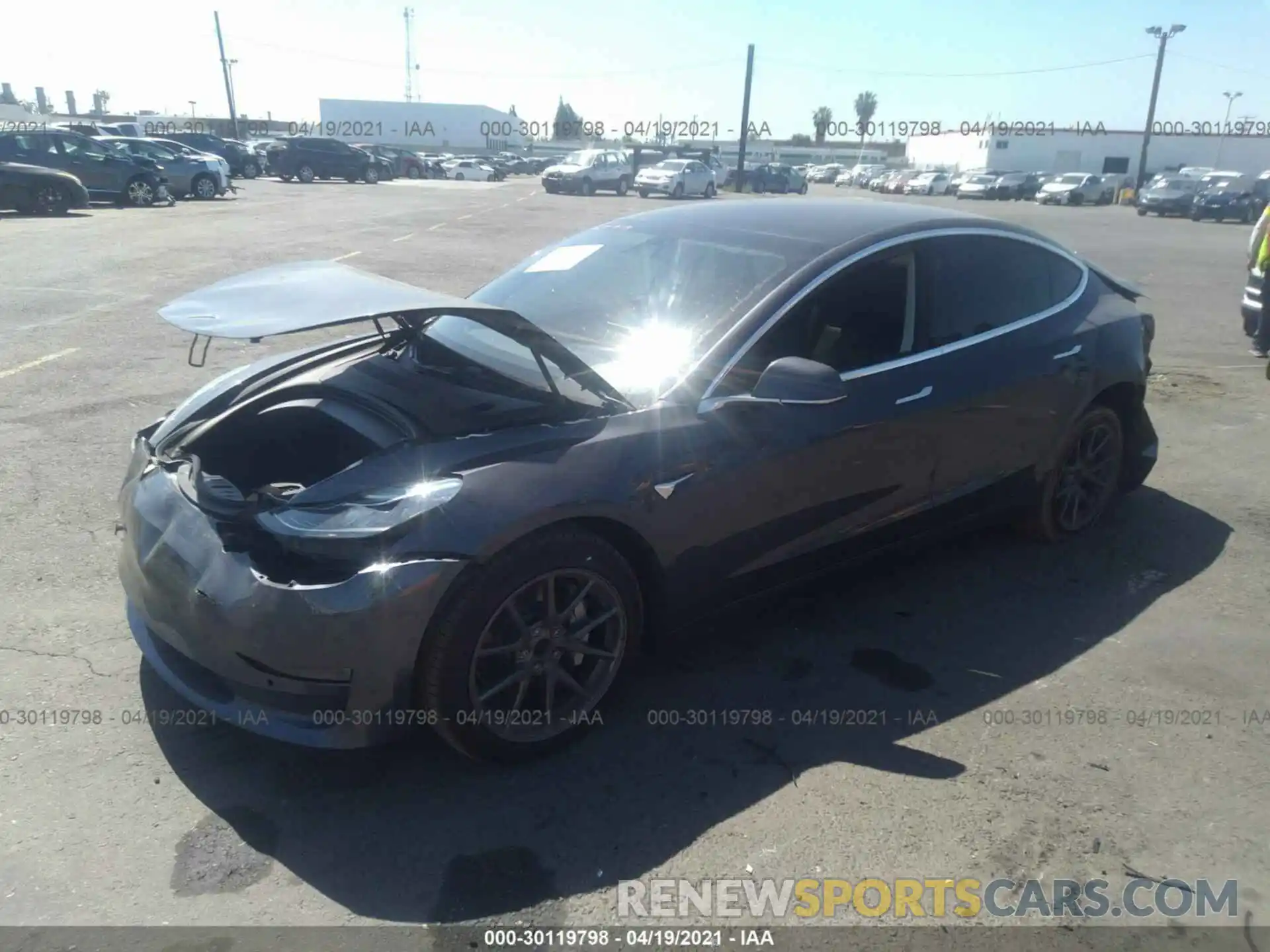 2 Photograph of a damaged car 5YJ3E1EA7KF362403 TESLA MODEL 3 2019