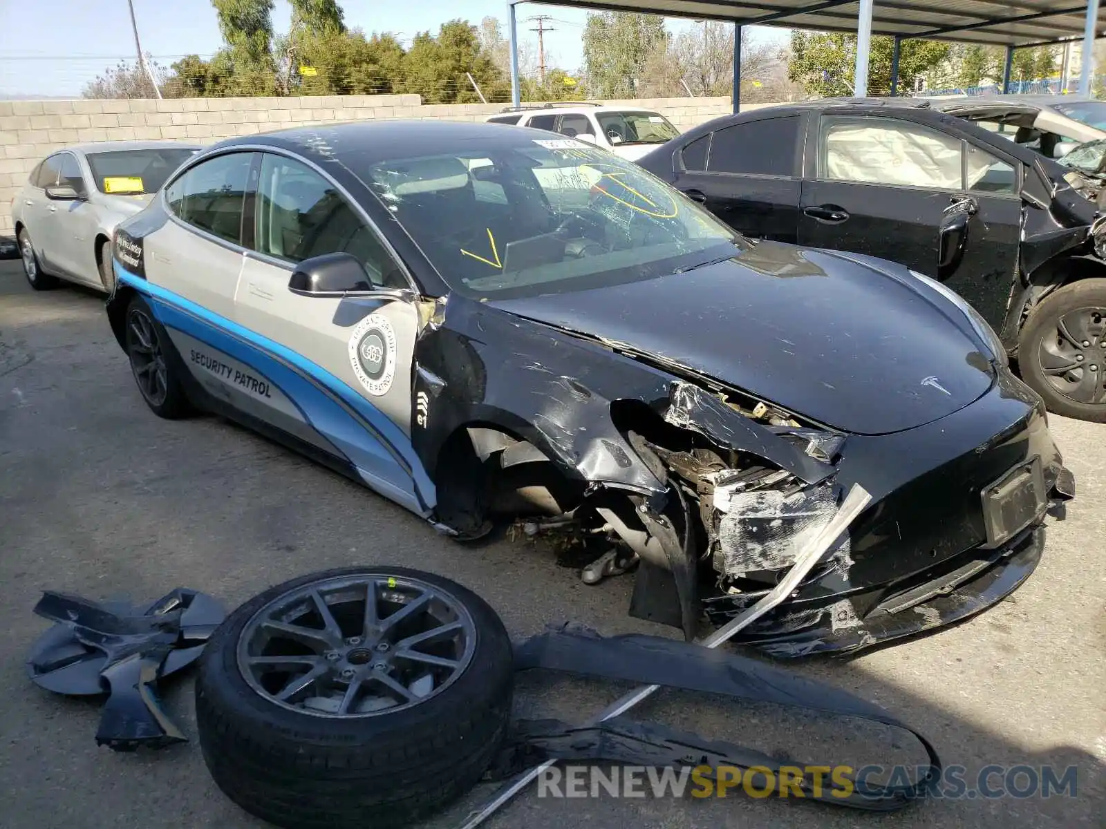 1 Photograph of a damaged car 5YJ3E1EA7KF394574 TESLA MODEL 3 2019