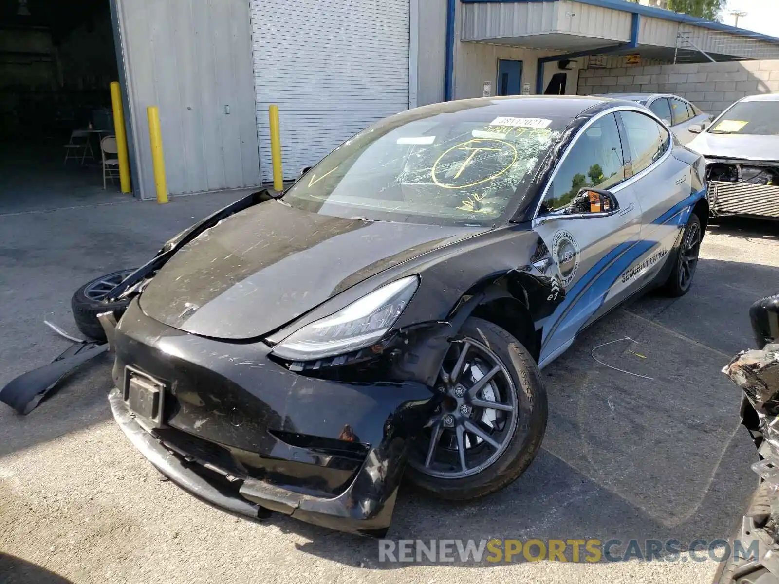 2 Photograph of a damaged car 5YJ3E1EA7KF394574 TESLA MODEL 3 2019