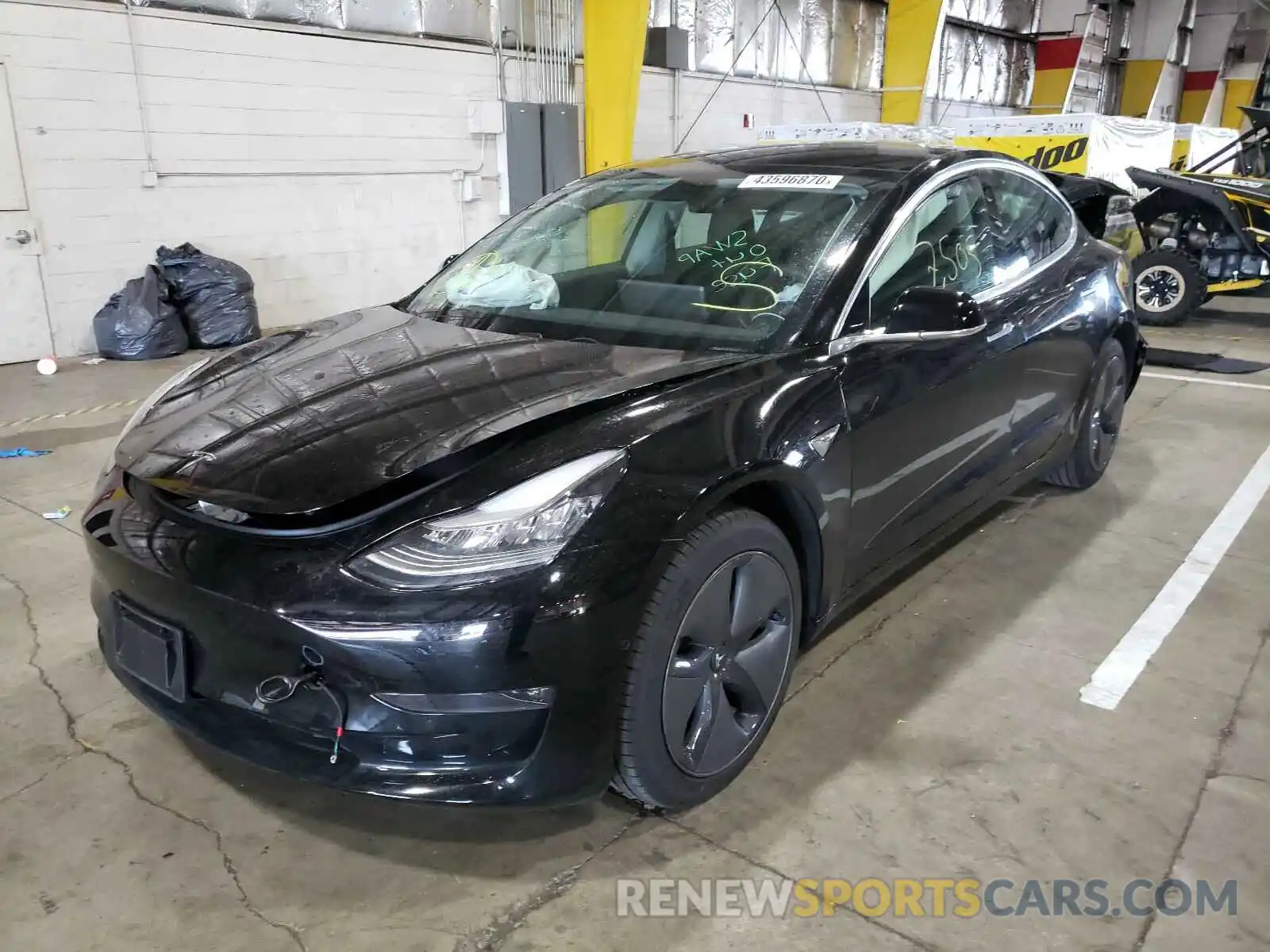 2 Photograph of a damaged car 5YJ3E1EA7KF394722 TESLA MODEL 3 2019