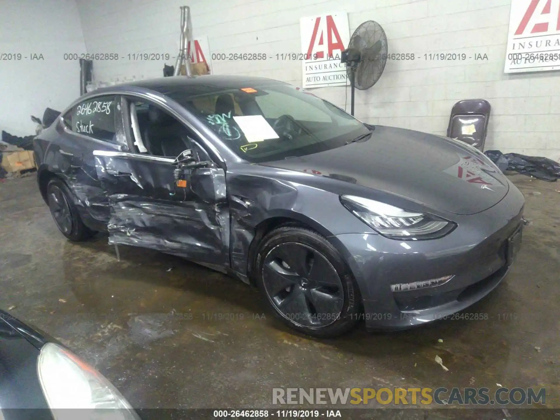 1 Photograph of a damaged car 5YJ3E1EA7KF396289 TESLA MODEL 3 2019