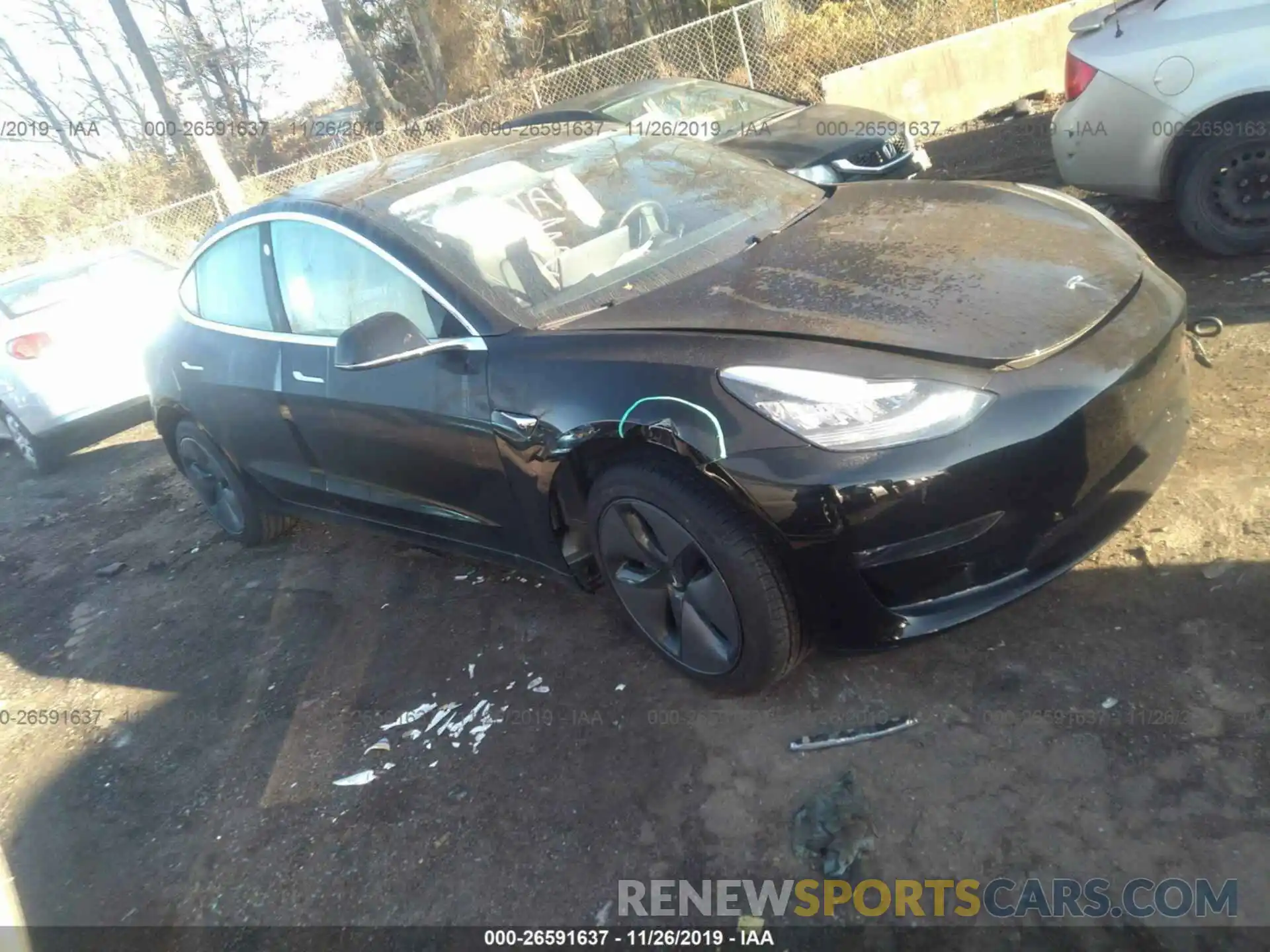 1 Photograph of a damaged car 5YJ3E1EA7KF398446 TESLA MODEL 3 2019