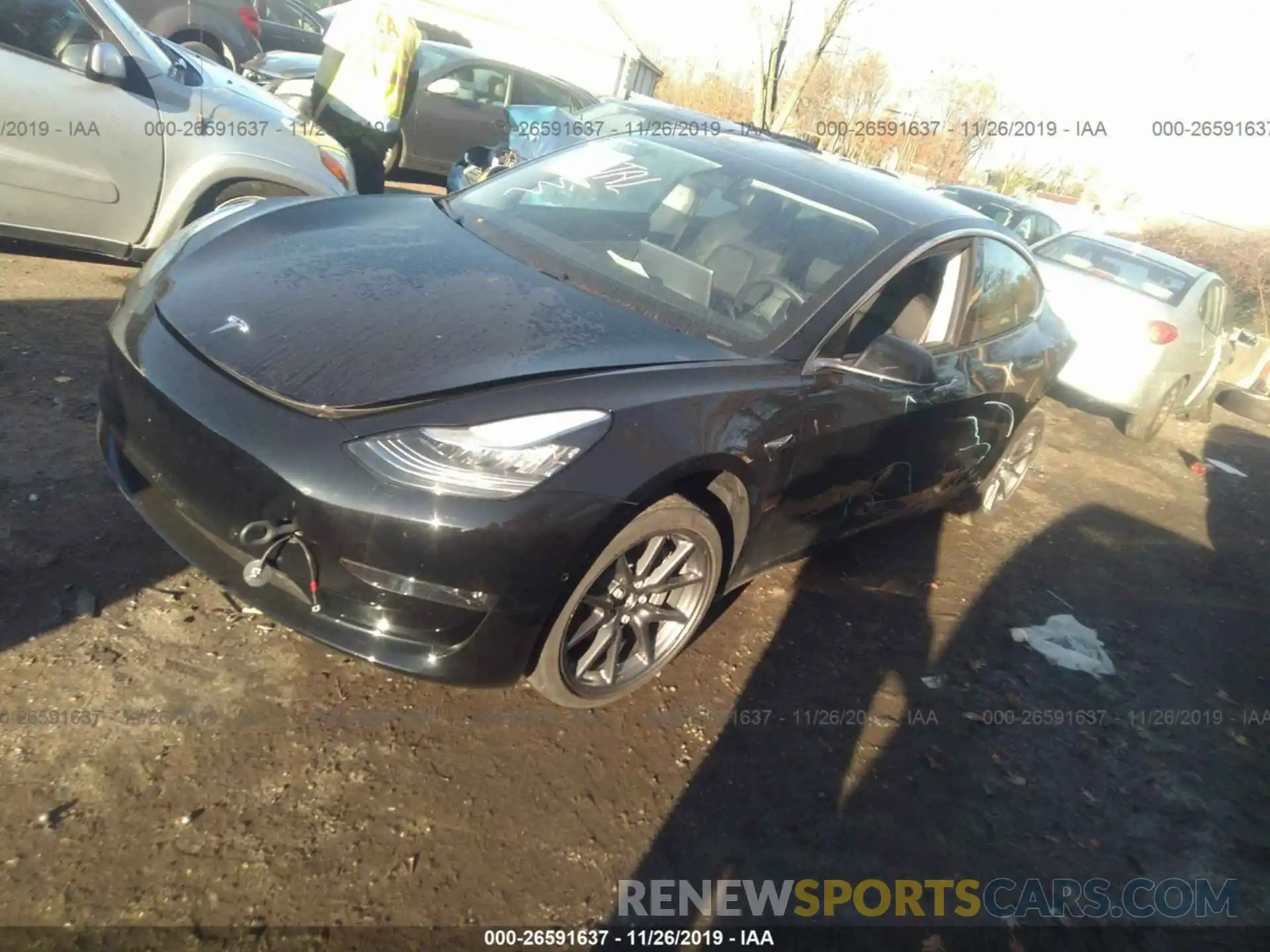 2 Photograph of a damaged car 5YJ3E1EA7KF398446 TESLA MODEL 3 2019