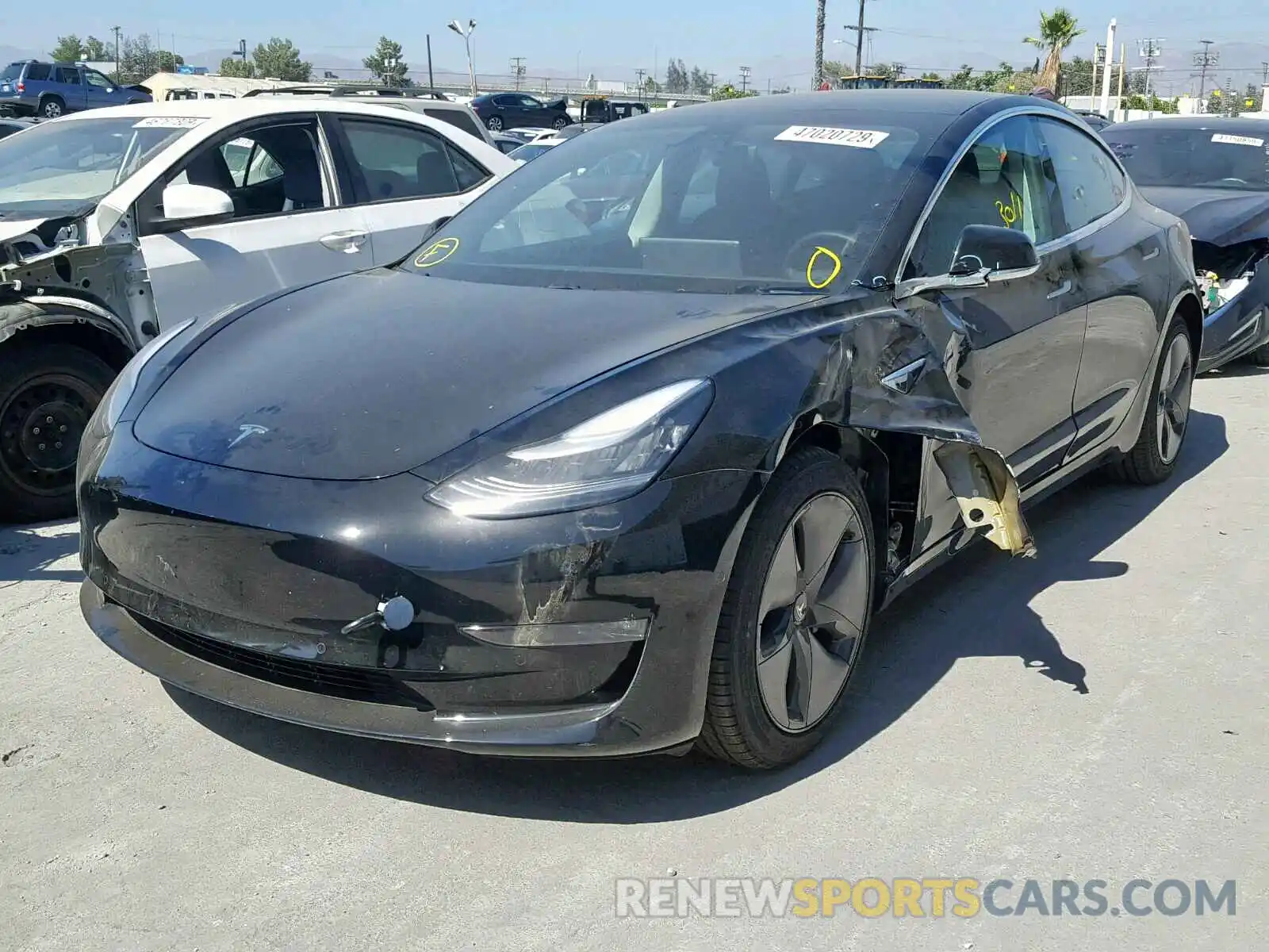 2 Photograph of a damaged car 5YJ3E1EA7KF399550 TESLA MODEL 3 2019