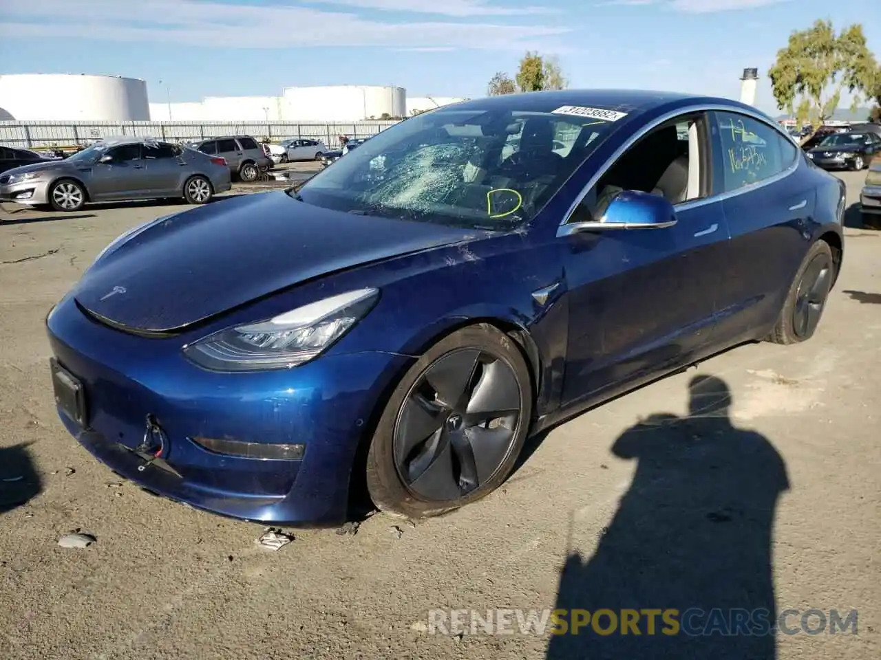 2 Photograph of a damaged car 5YJ3E1EA7KF400700 TESLA MODEL 3 2019