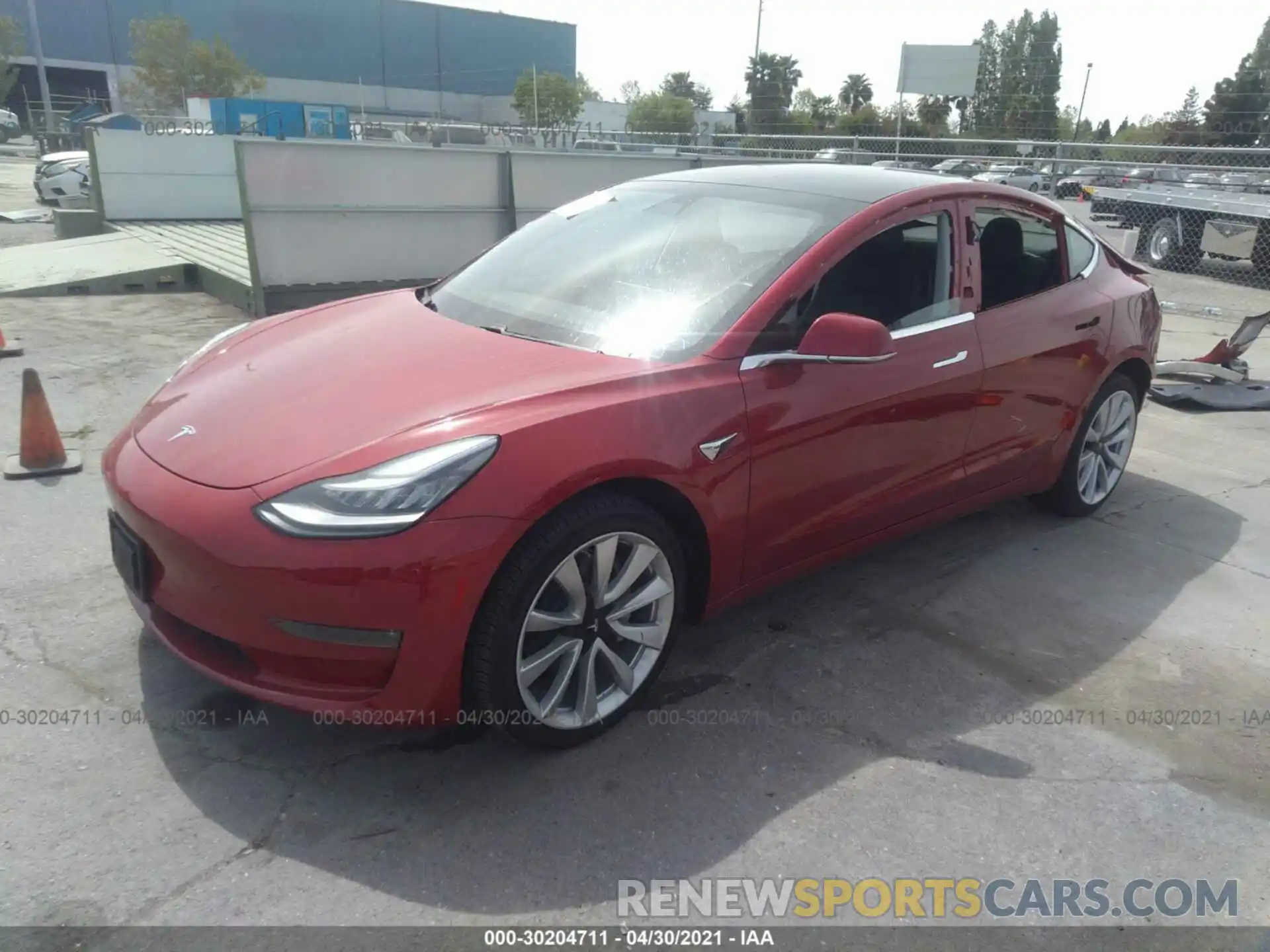 2 Photograph of a damaged car 5YJ3E1EA7KF402513 TESLA MODEL 3 2019