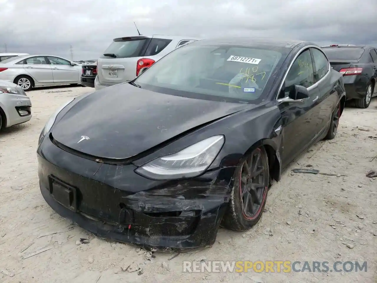 2 Photograph of a damaged car 5YJ3E1EA7KF410787 TESLA MODEL 3 2019