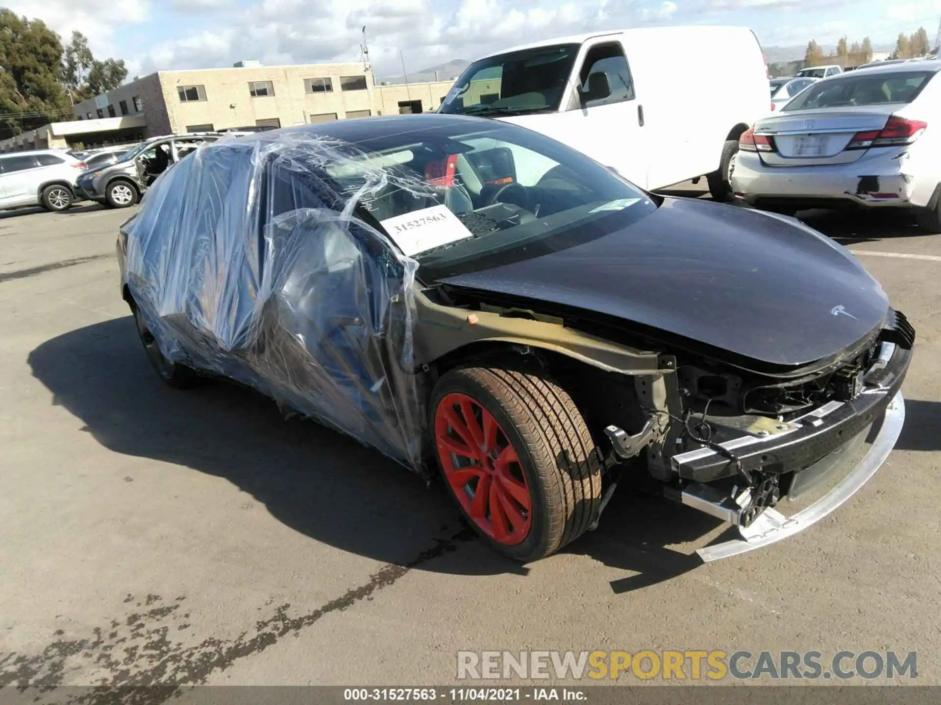 1 Photograph of a damaged car 5YJ3E1EA7KF410966 TESLA MODEL 3 2019