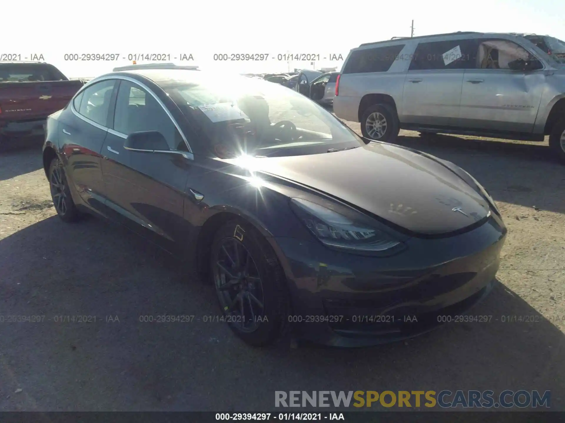 1 Photograph of a damaged car 5YJ3E1EA7KF411079 TESLA MODEL 3 2019