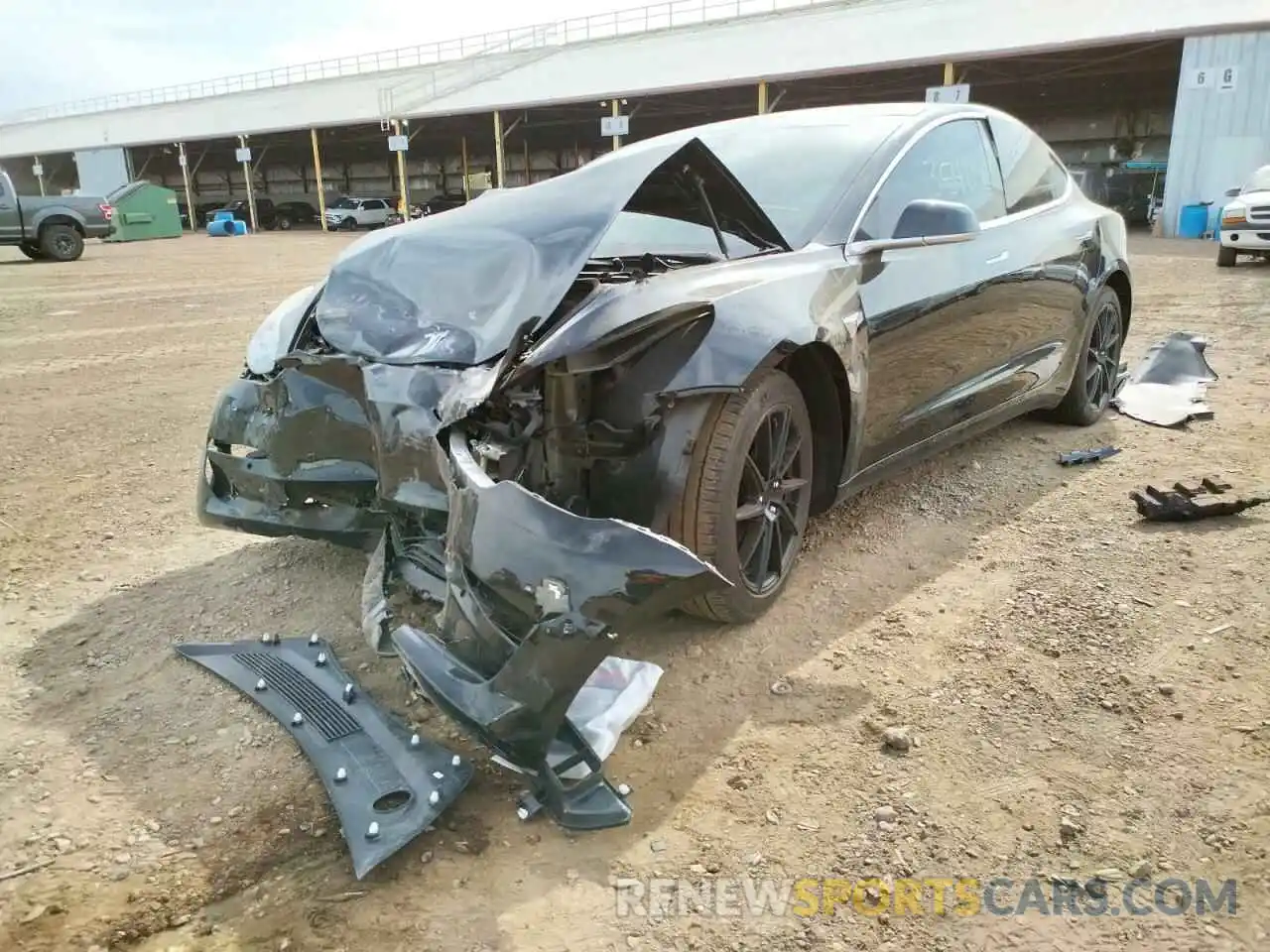 2 Photograph of a damaged car 5YJ3E1EA7KF415634 TESLA MODEL 3 2019