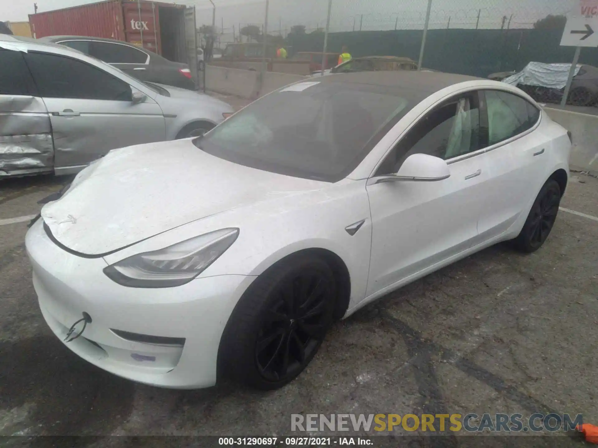 2 Photograph of a damaged car 5YJ3E1EA7KF415973 TESLA MODEL 3 2019