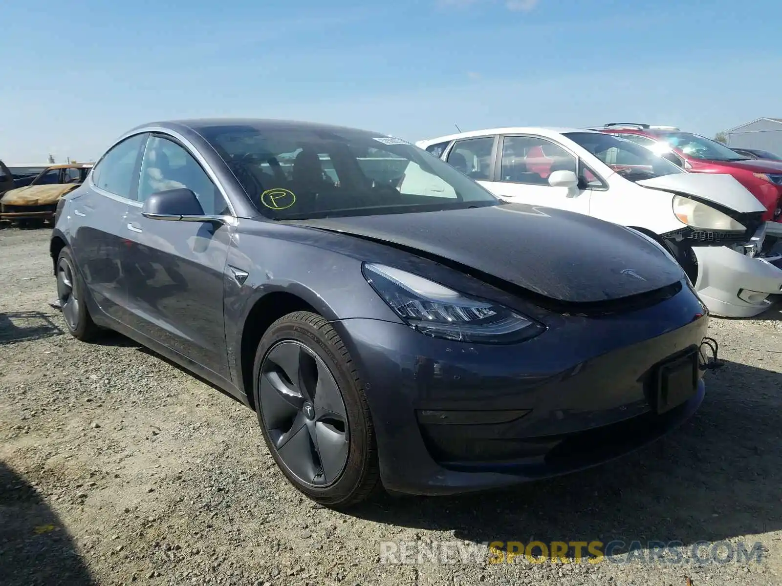 1 Photograph of a damaged car 5YJ3E1EA7KF424673 TESLA MODEL 3 2019