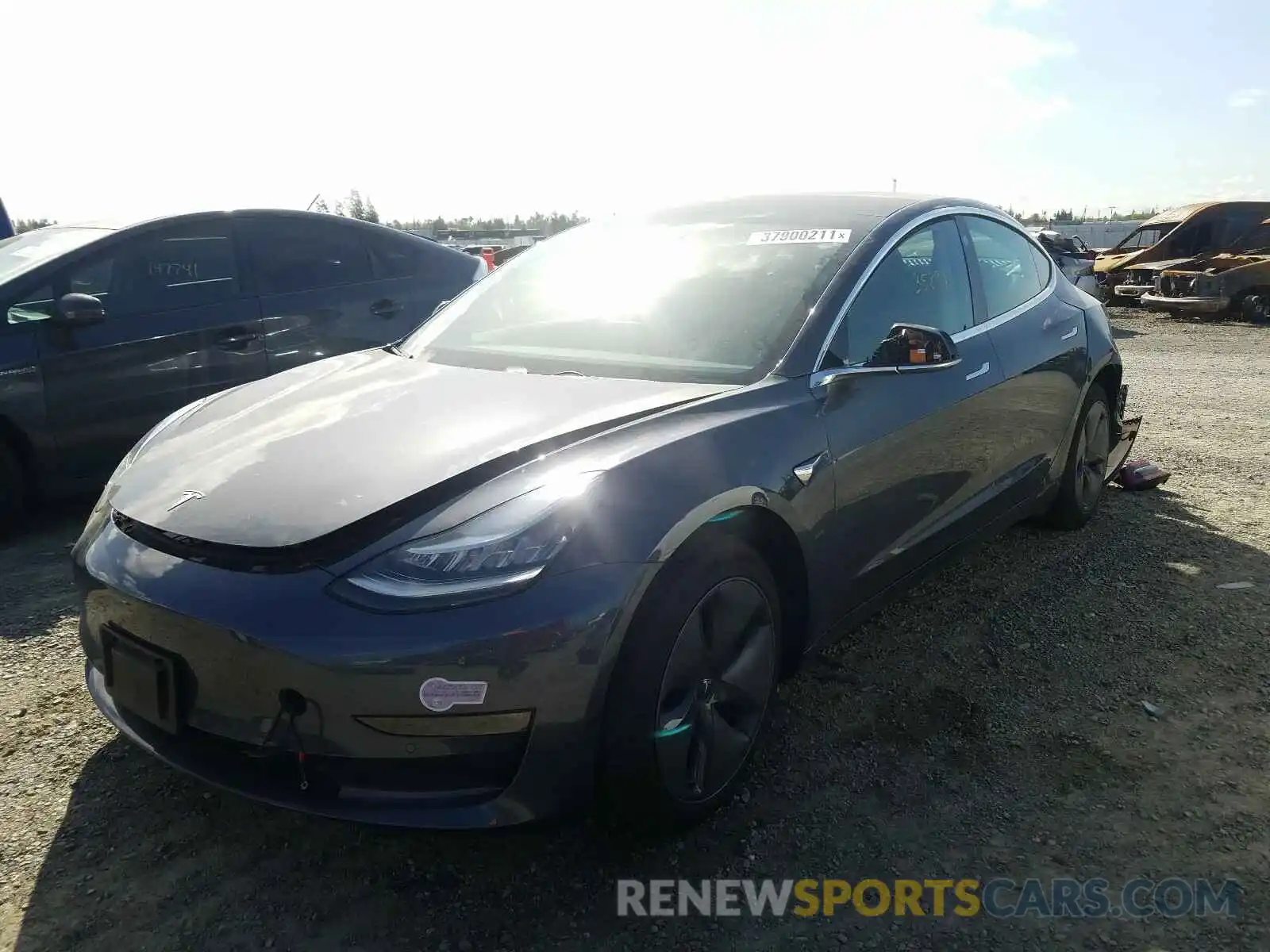 2 Photograph of a damaged car 5YJ3E1EA7KF424673 TESLA MODEL 3 2019