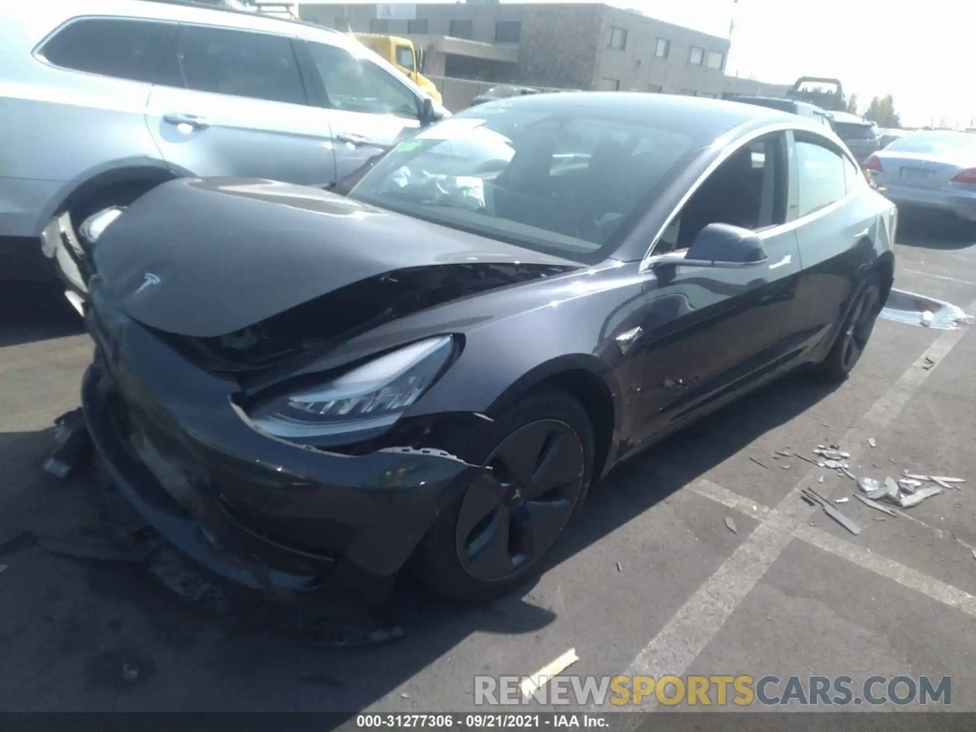 2 Photograph of a damaged car 5YJ3E1EA7KF424723 TESLA MODEL 3 2019