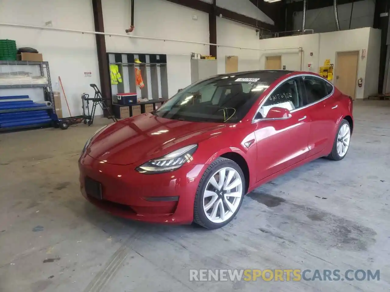 2 Photograph of a damaged car 5YJ3E1EA7KF428352 TESLA MODEL 3 2019