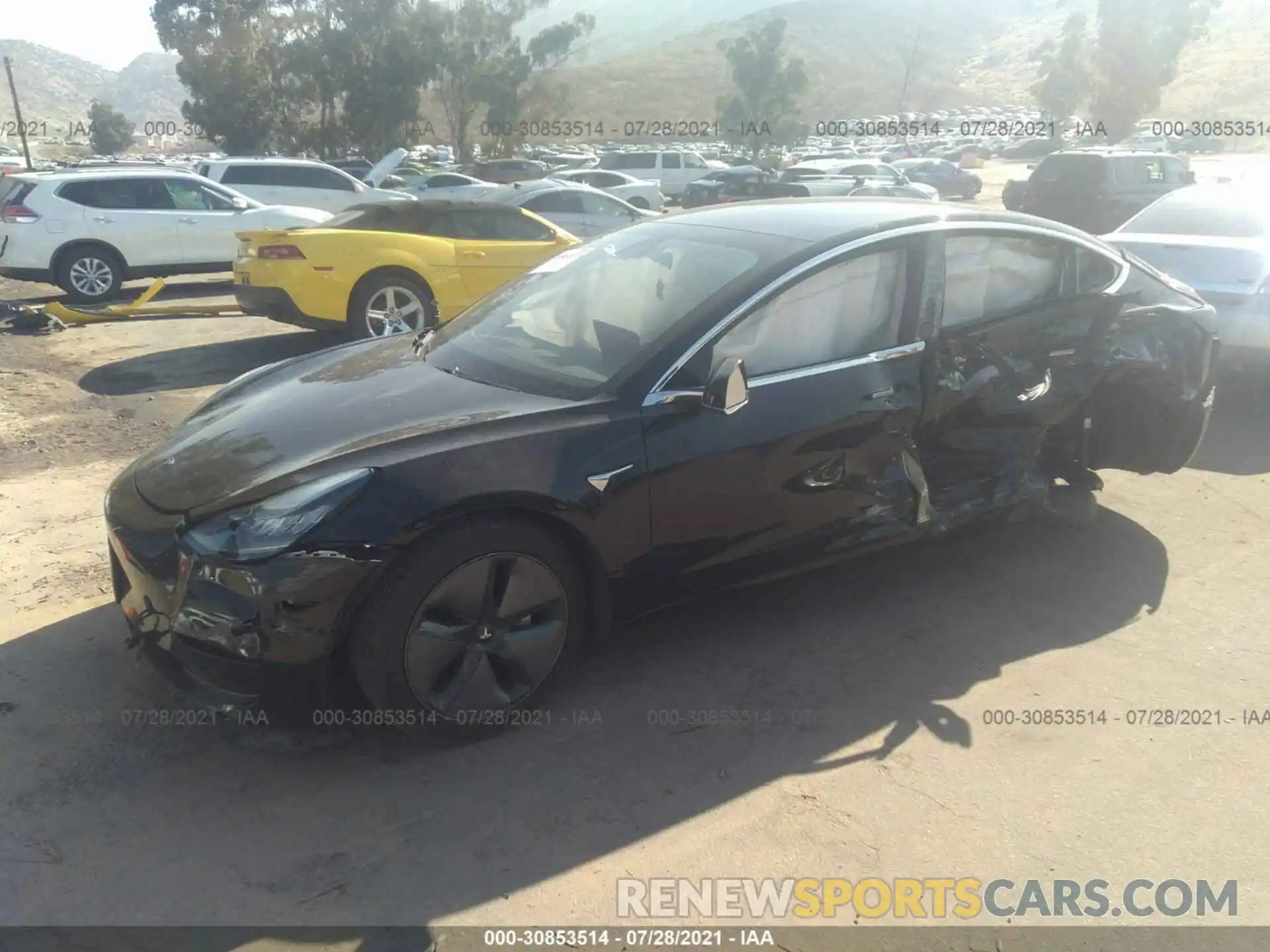 2 Photograph of a damaged car 5YJ3E1EA7KF428934 TESLA MODEL 3 2019