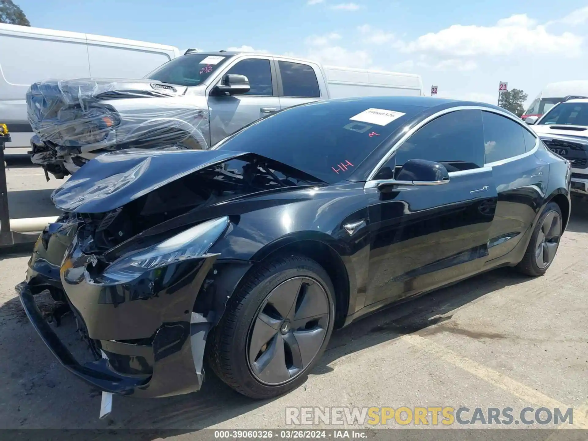 2 Photograph of a damaged car 5YJ3E1EA7KF431378 TESLA MODEL 3 2019