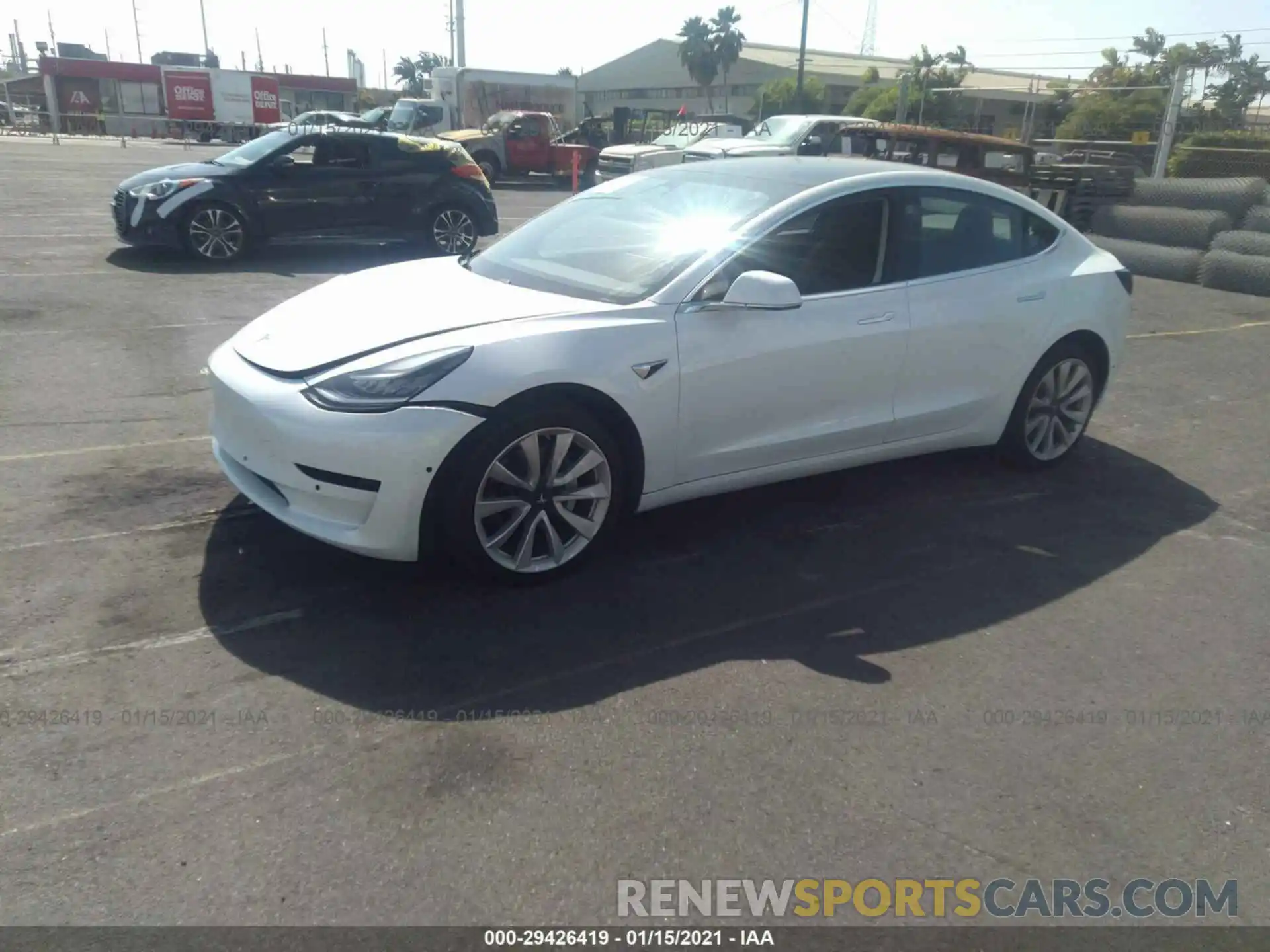 2 Photograph of a damaged car 5YJ3E1EA7KF434507 TESLA MODEL 3 2019