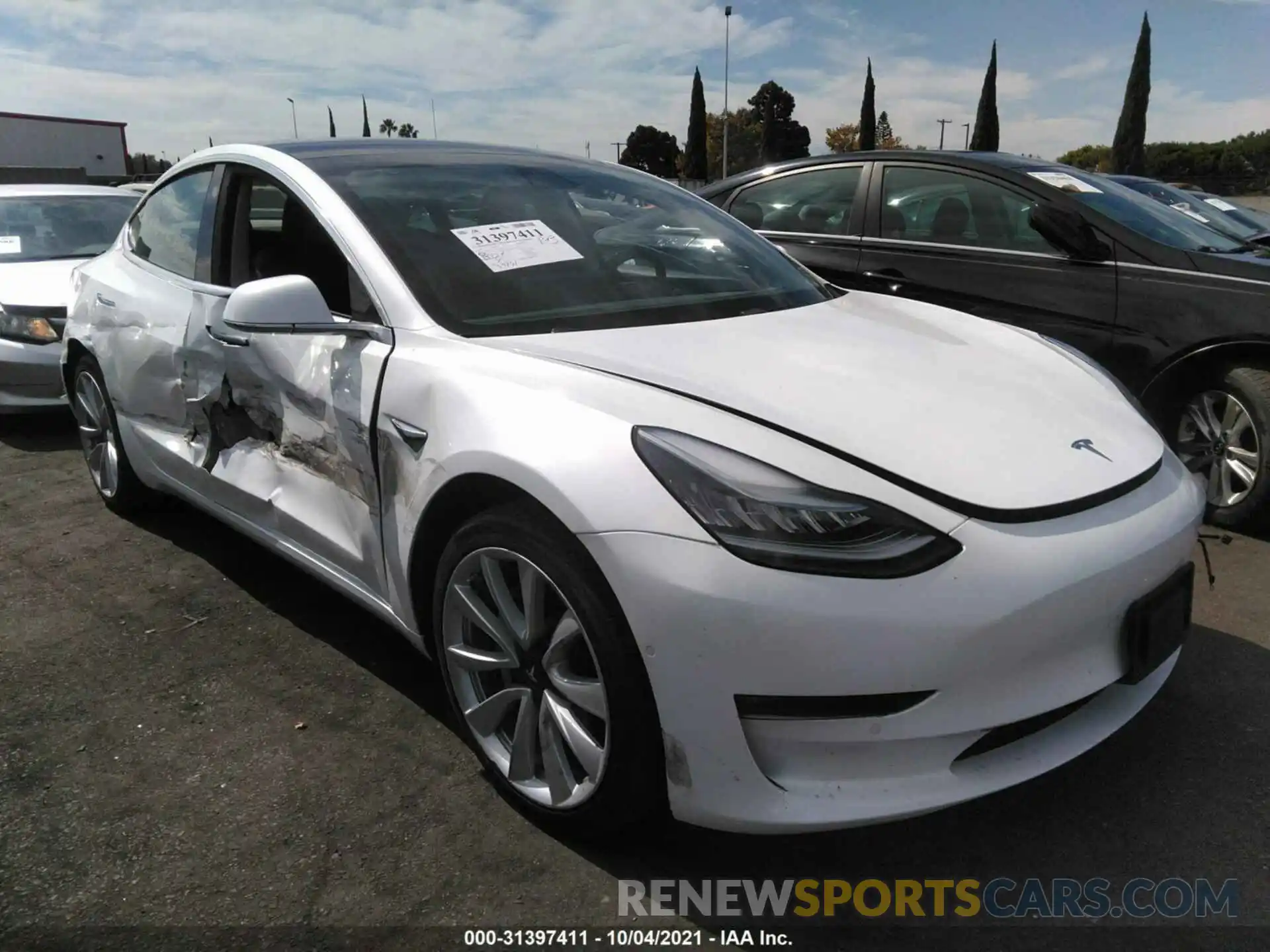 1 Photograph of a damaged car 5YJ3E1EA7KF436371 TESLA MODEL 3 2019