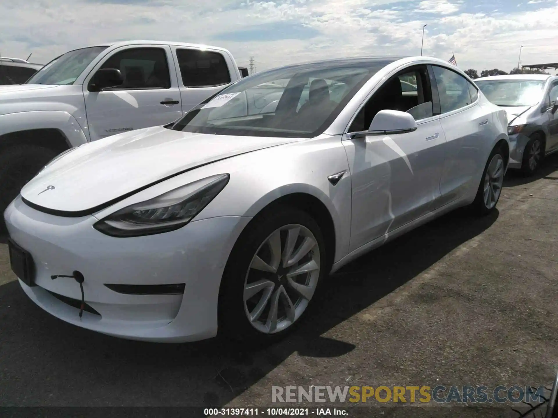 2 Photograph of a damaged car 5YJ3E1EA7KF436371 TESLA MODEL 3 2019