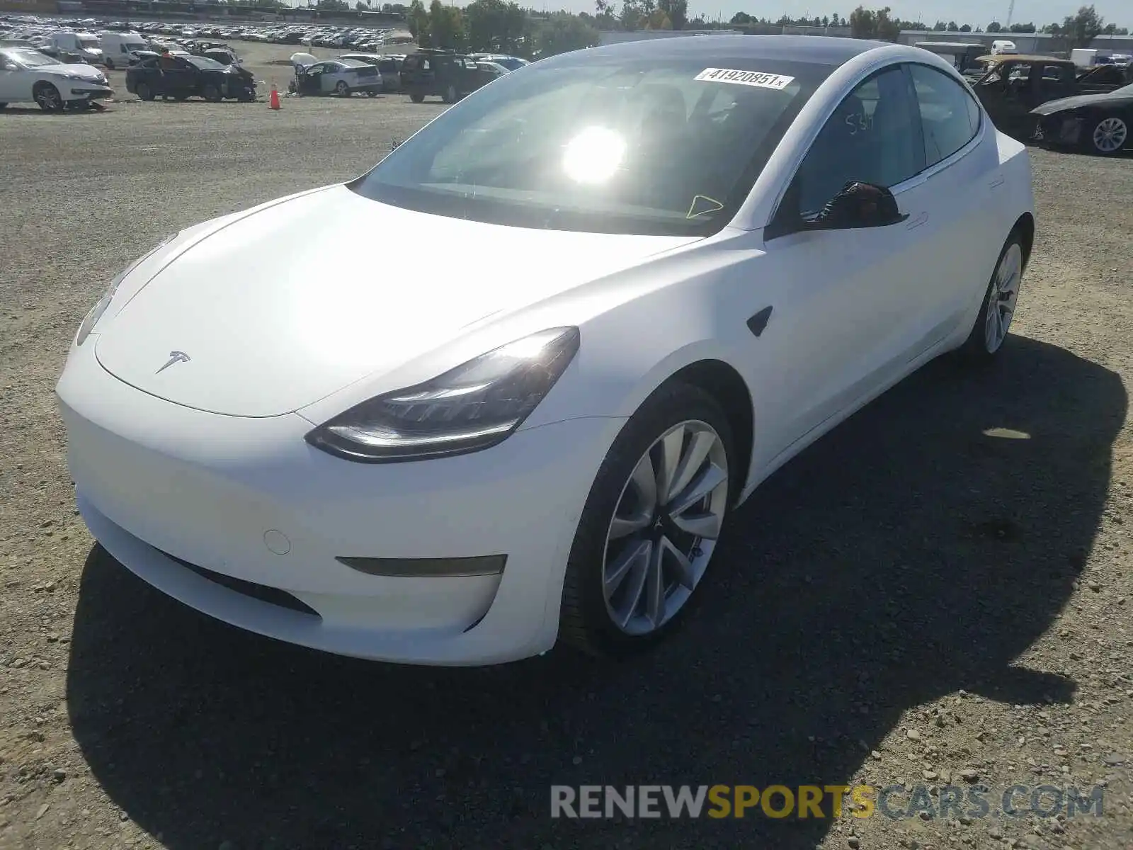 2 Photograph of a damaged car 5YJ3E1EA7KF437942 TESLA MODEL 3 2019